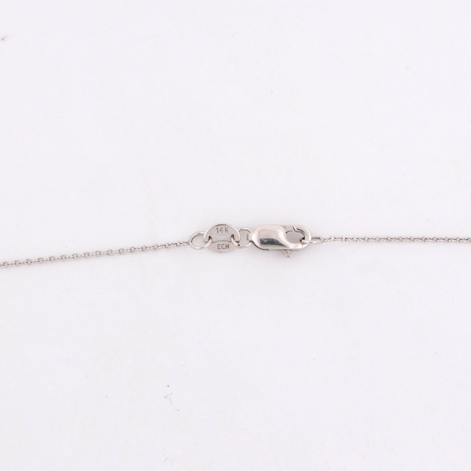 Solitaire Round Halo Diamond Pendant 0.80 TW 14K White Gold Cable Chain 16"