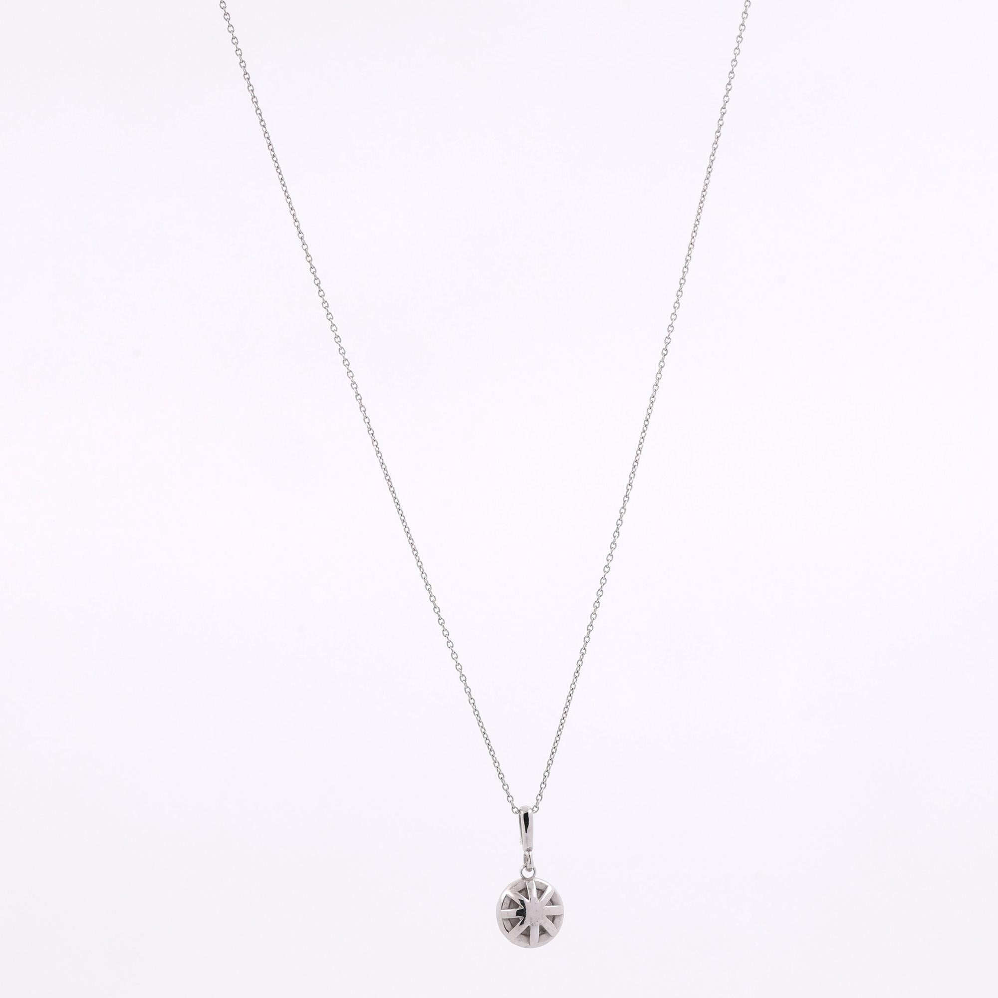 Solitaire Round Halo Diamond Pendant 0.80 TW 14K White Gold Cable Chain 16"