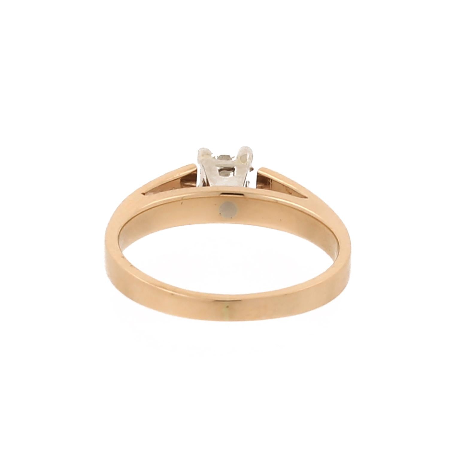 Solitaire Princess Cut Diamond Engagement Ring 14K Gold 0.30 CT Size 4.75 Ladies