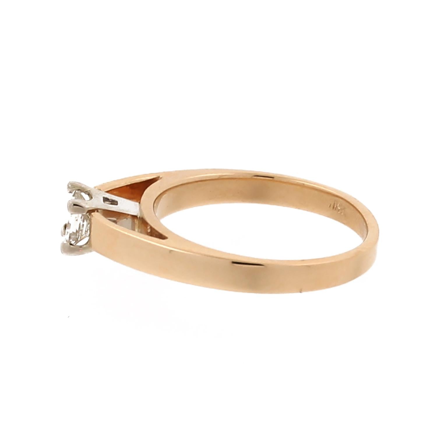 Solitaire Princess Cut Diamond Engagement Ring 14K Gold 0.30 CT Size 4.75 Ladies