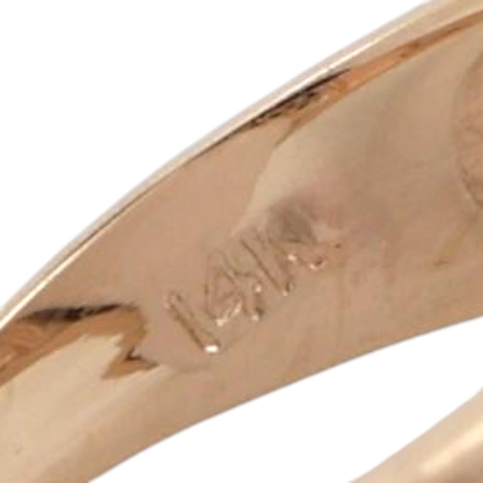 Mosaic Opal Greek Key Signet Ring 14K Yellow Gold Size 5.75 Unisex Estate