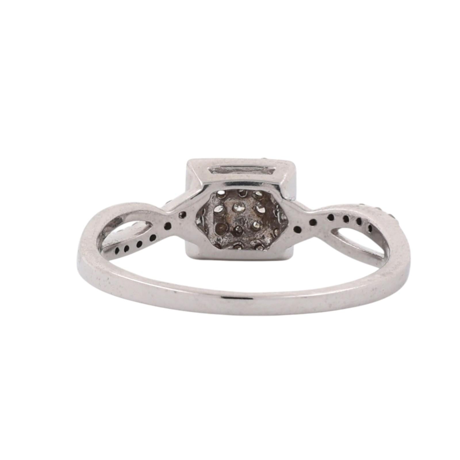 10K White Gold 0.20 CTW Diamond Square Halo Infinity Ring Size 7