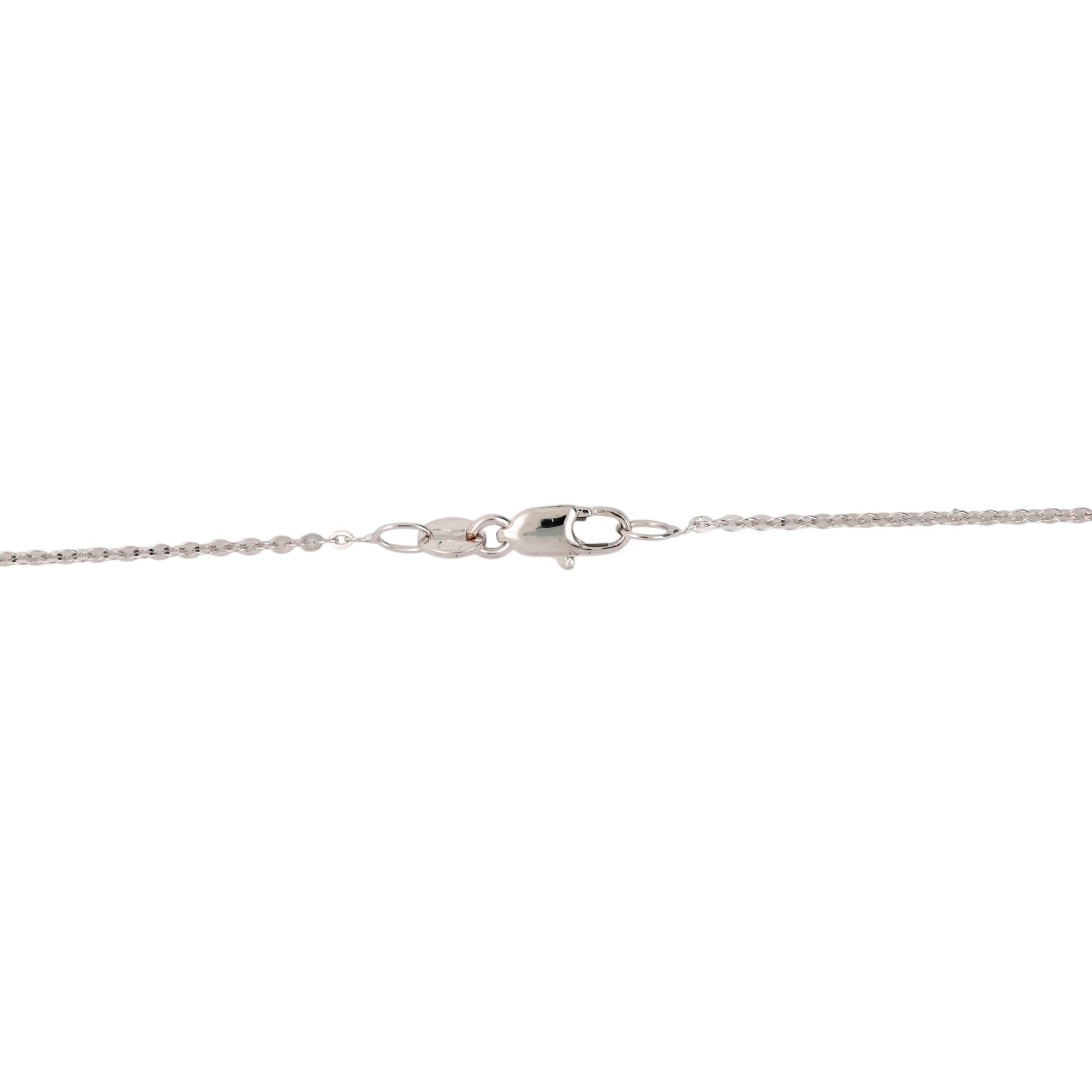 Diamond Open Heart Pendant Cable Chain Necklace 18K White Gold 0.40 TW 16.5"