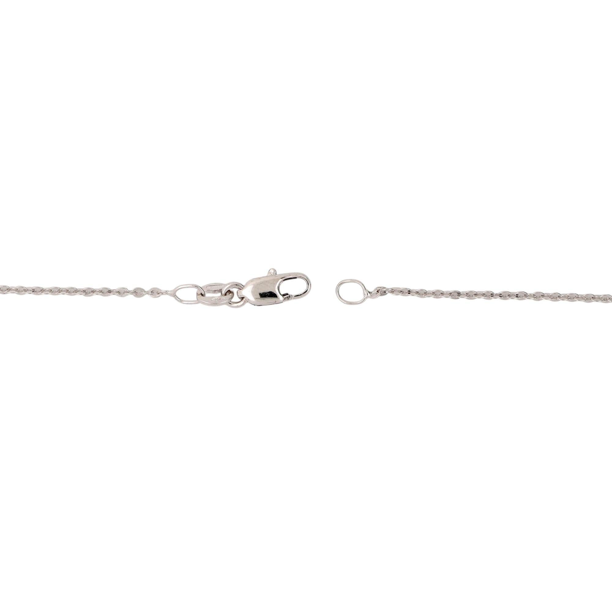 Diamond Open Heart Pendant Cable Chain Necklace 18K White Gold 0.40 TW 16.5"