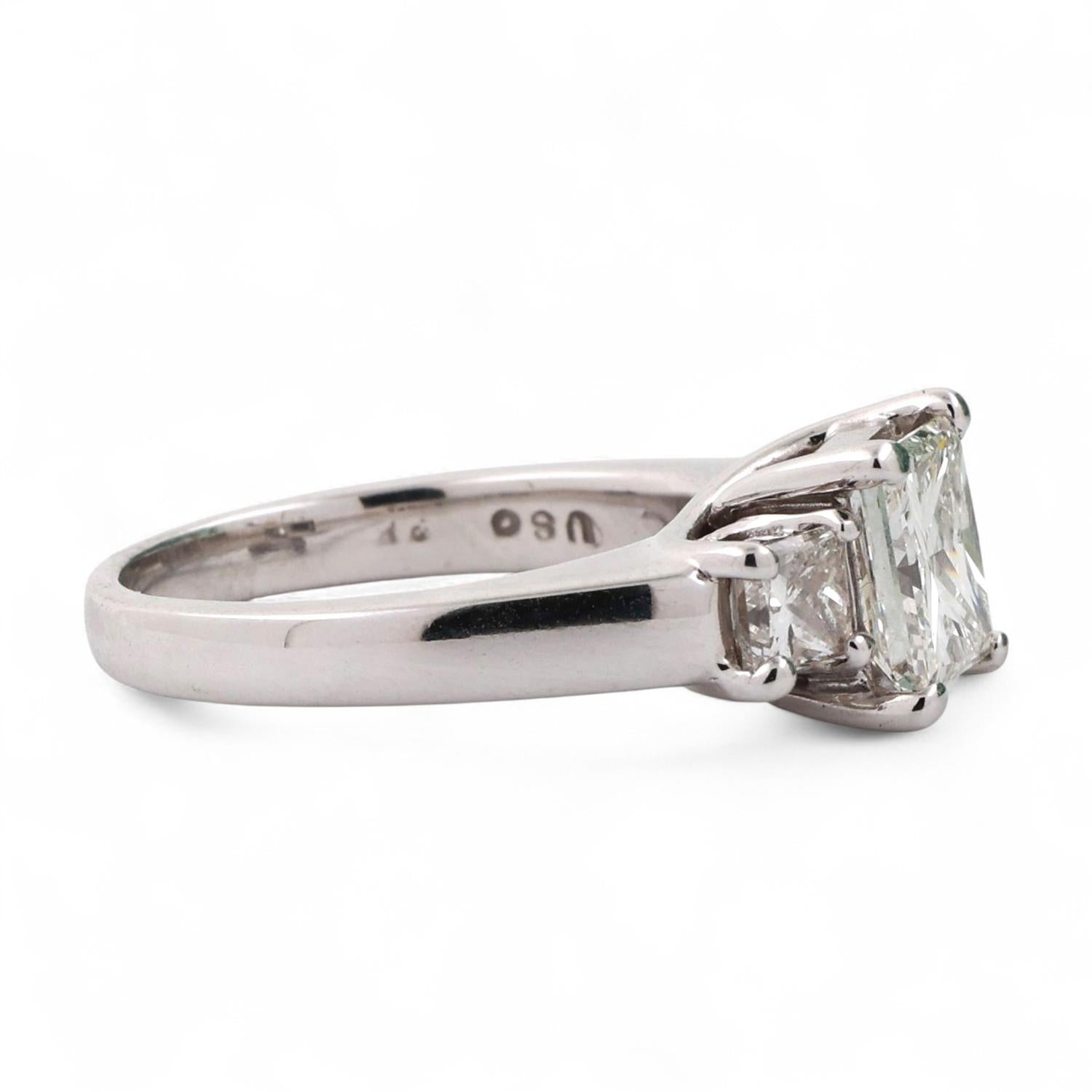 Princess Diamond Engagement Ring 14K White Gold 3.26 TW EGL Certificate SZ 7.25