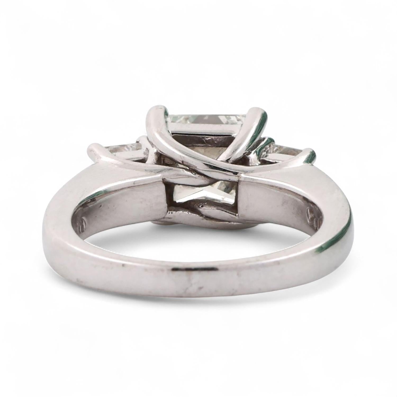Princess Diamond Engagement Ring 14K White Gold 3.26 TW EGL Certificate SZ 7.25
