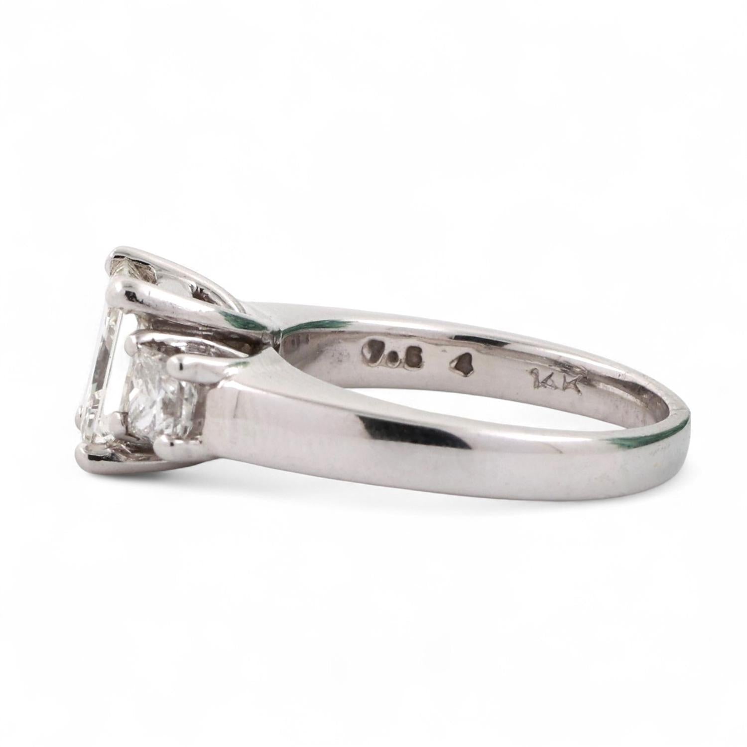 Princess Diamond Engagement Ring 14K White Gold 3.26 TW EGL Certificate SZ 7.25