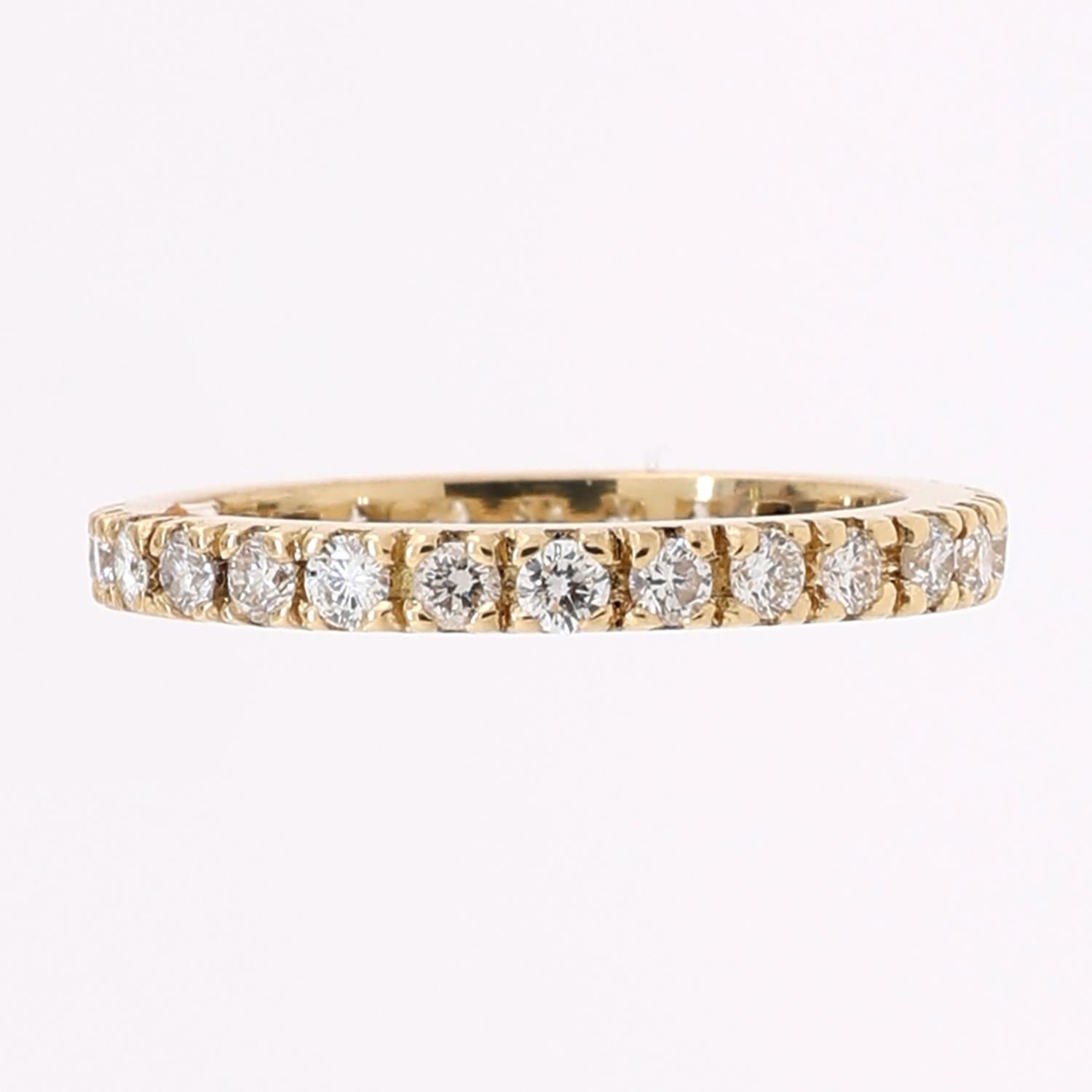 1.00 TW Diamond Full Eternity Band Ring 18K Yellow Gold Size 5.5 Estate