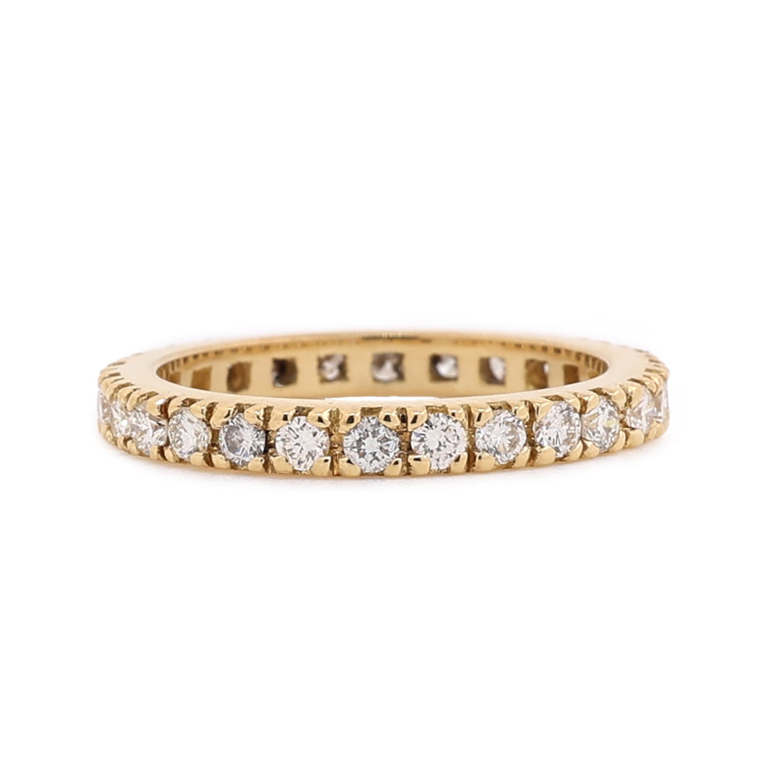 0.75 TW Diamond Full Eternity Ring Anniversary Band 18K Yellow Gold Size 5.25