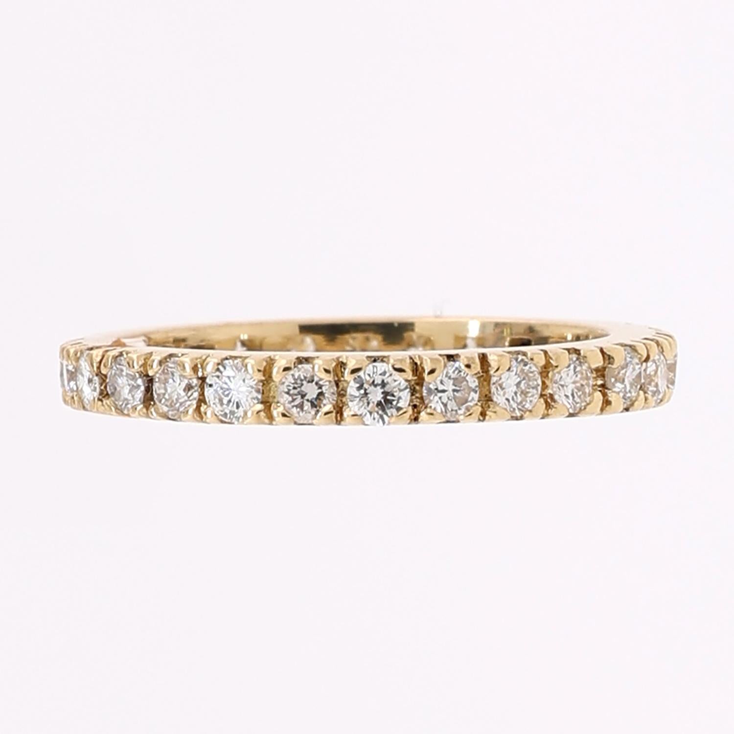 0.75 TW Diamond Full Eternity Ring Anniversary Band 18K Yellow Gold Size 5.25