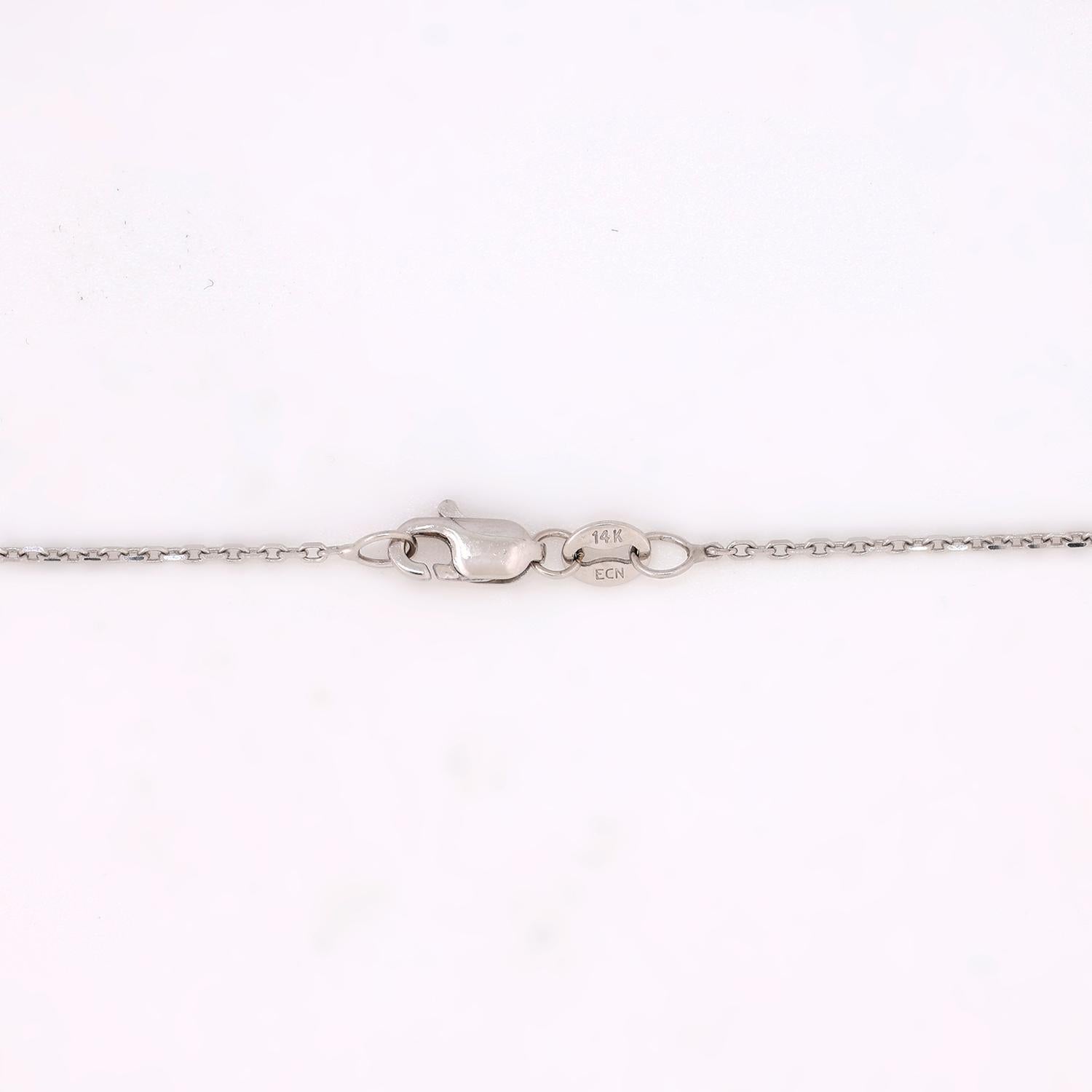 0.55 TW Diamond Open Heart Pendant Cable Chain Necklace 14K White Gold 16"