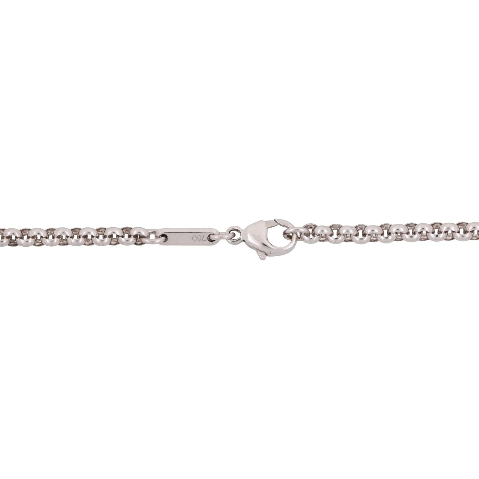 Chopard Happy Diamonds Icons Heart Pendant Chain Necklace 18K White Gold 16.75"