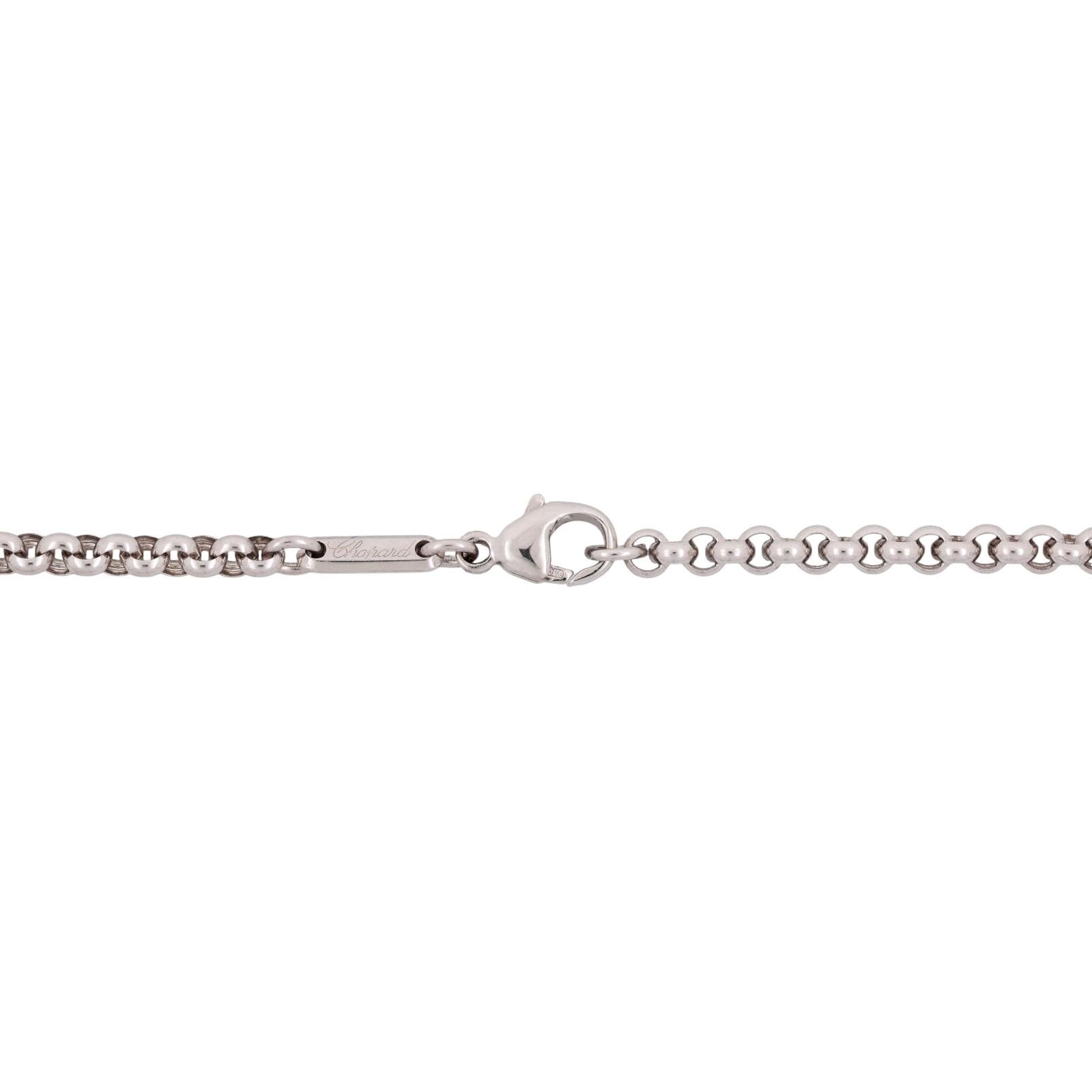 Chopard Happy Diamonds Icons Heart Pendant Chain Necklace 18K White Gold 16.75"
