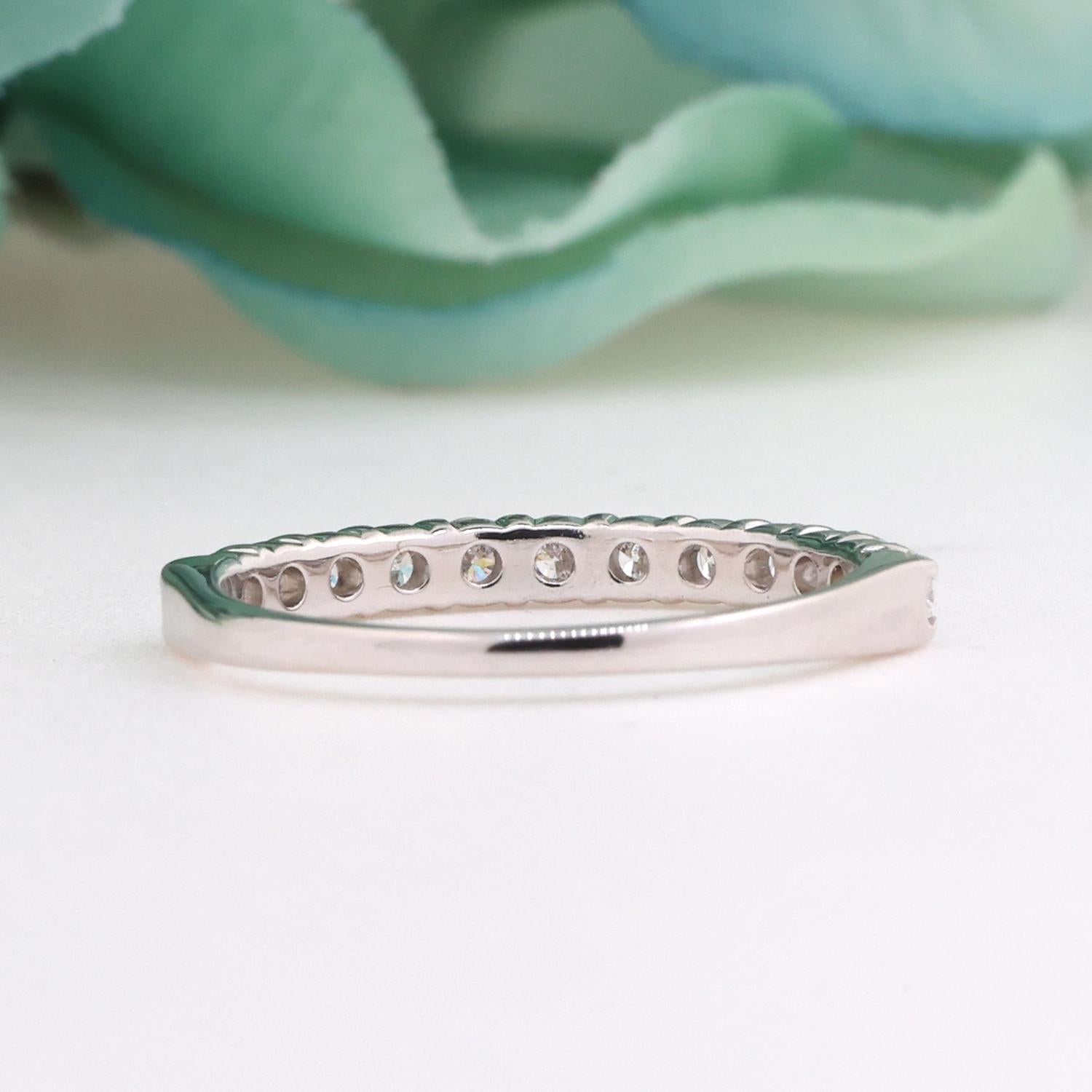 0.45 TW Diamond Half Eternity Band Ring 14K White Gold Anniversary Size 6