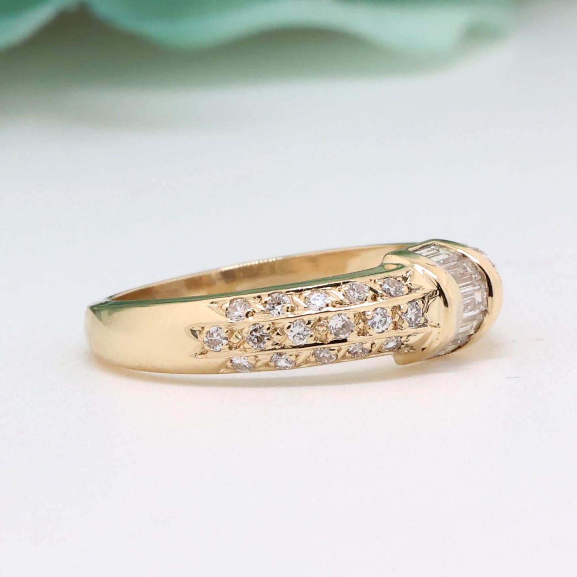 Ladies 0.50 TW Diamond Dome Ring 14K Yellow Gold Size 6.5 Estate