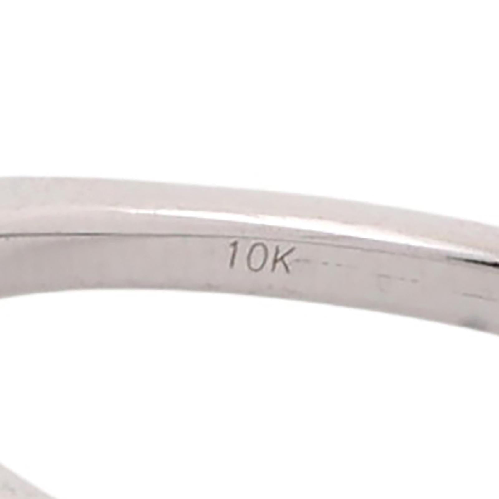 10K White Gold 0.18 CTW Diamond Starfish Ring Size 7.25 Estate