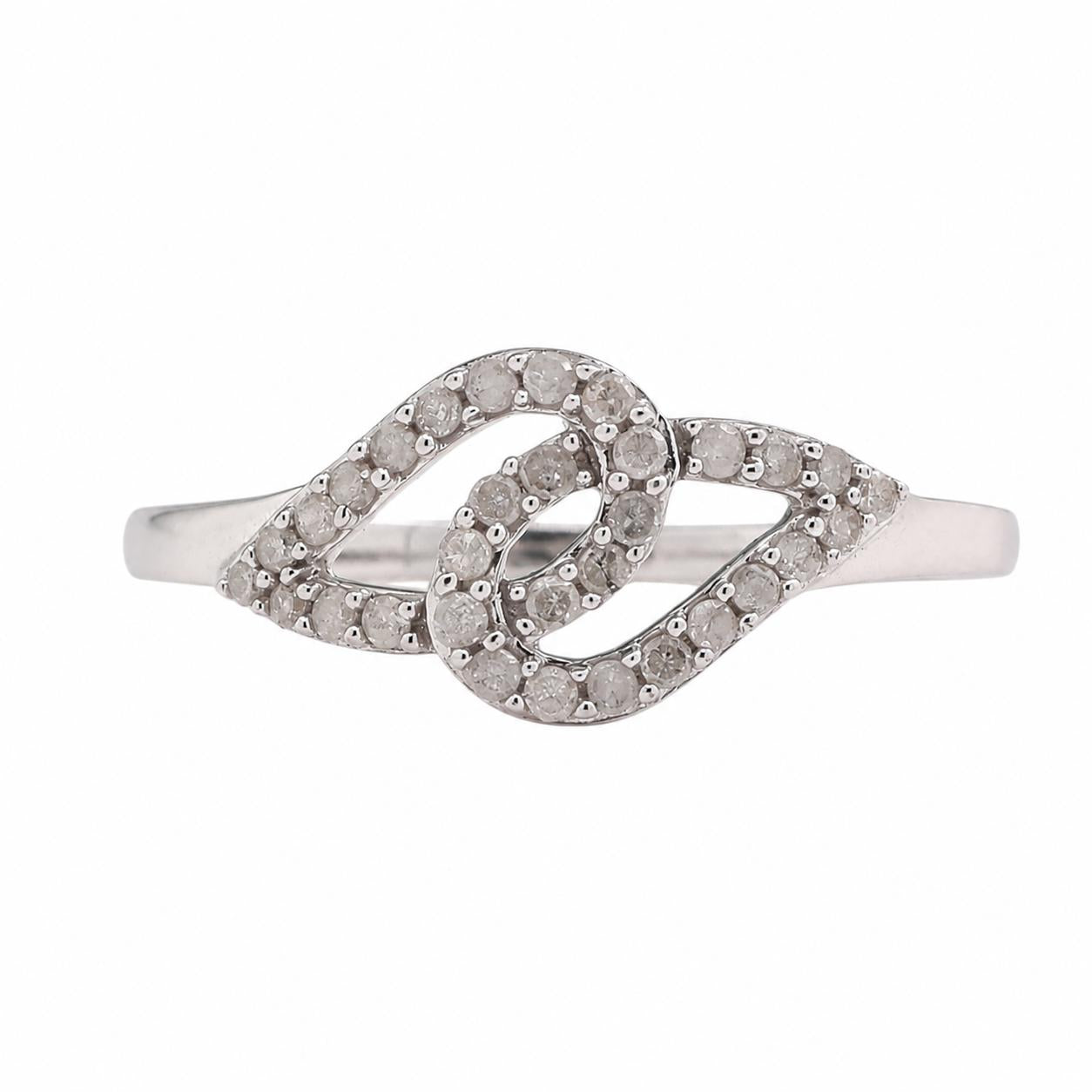 10K White Gold 0.35CTW Diamond Infinity Love Knot Ring Size 7 Estate Promise