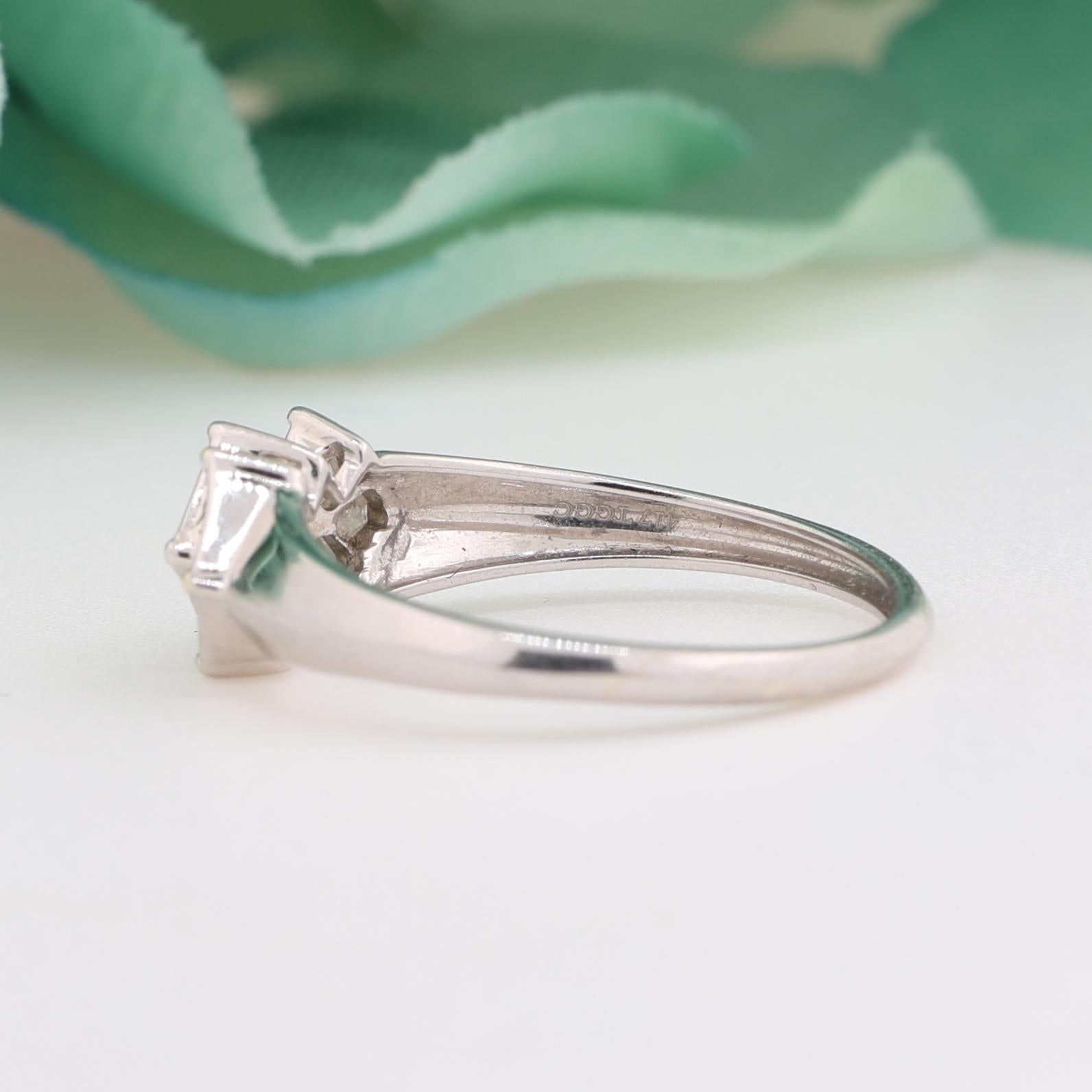 Princess Cut Diamond Cluster Square Ring 10K White Gold 0.30 TW Size 7 Ladies