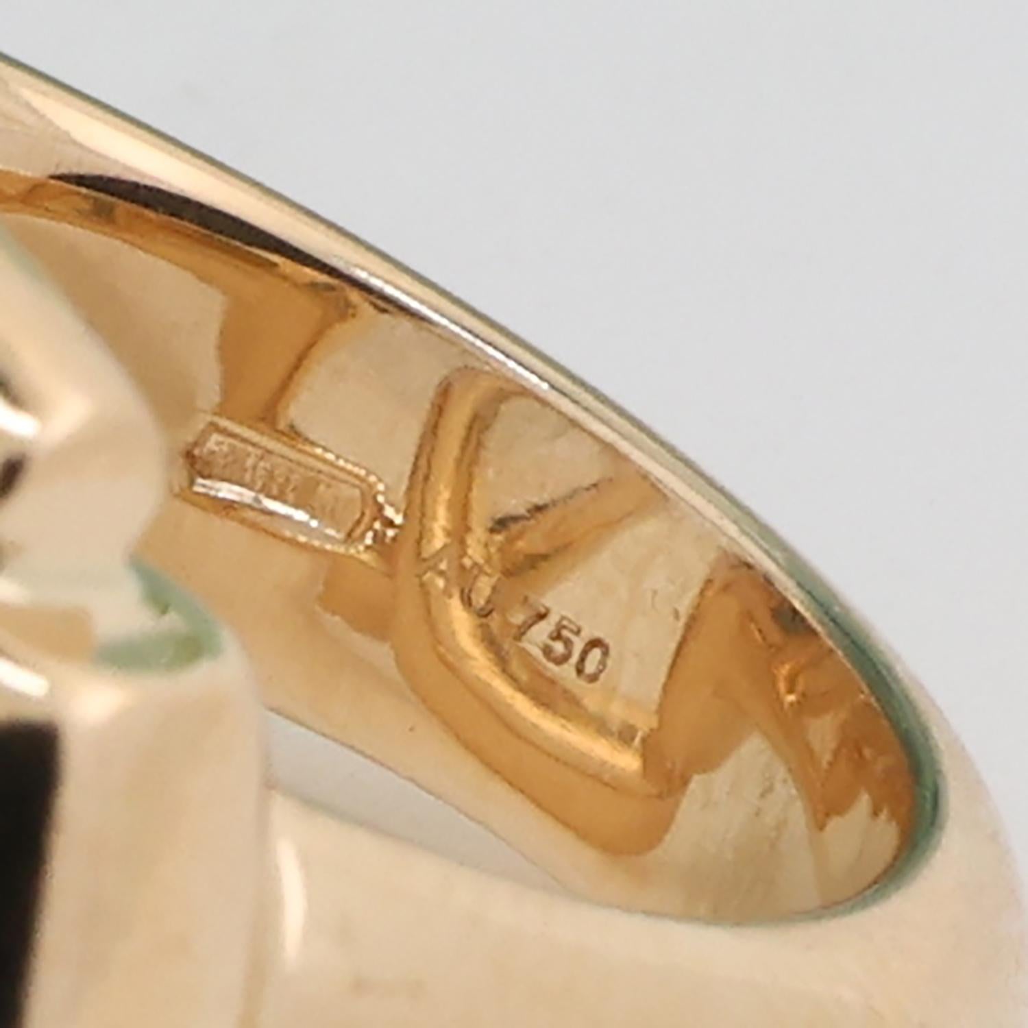 Gucci 2000's 18K Yellow Gold Vintage Horsebit Interlocking Ring Gucci Size 13
