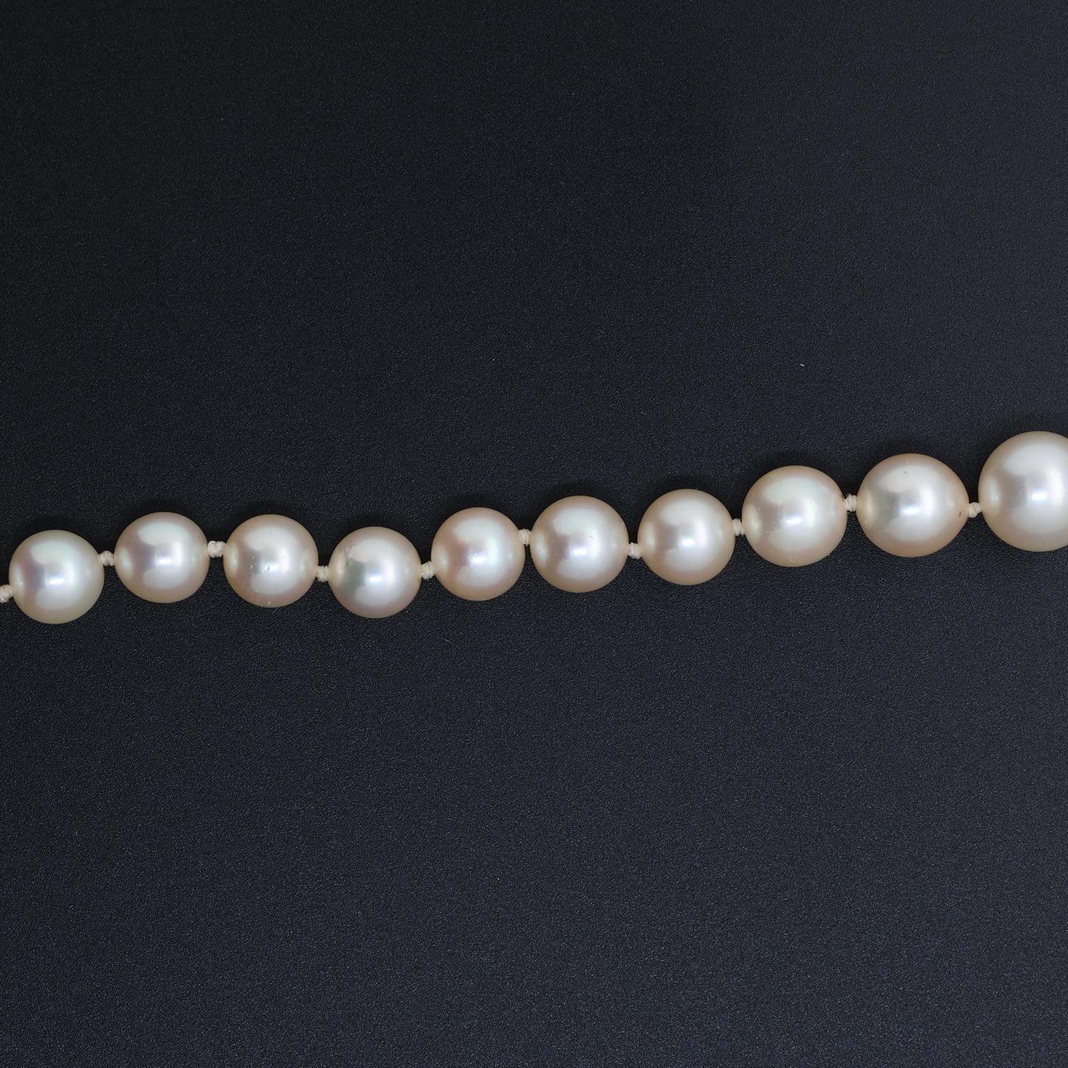 Vintage Freshwater Pearl Necklace 14K White Gold Filigree Clasp 19" Estate