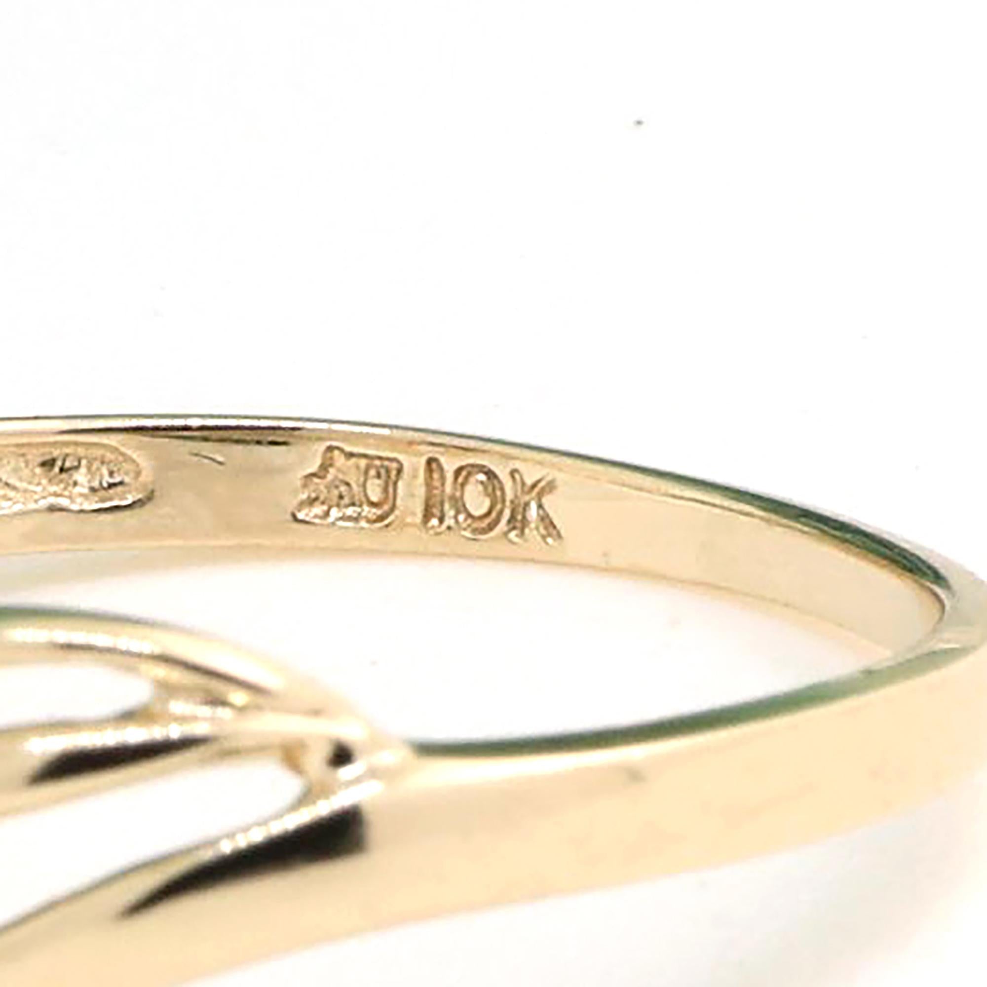 Solitaire Sapphire Diamond Accent Ring 10K Yellow Gold 0.67 CTW Ladies Size 7.25