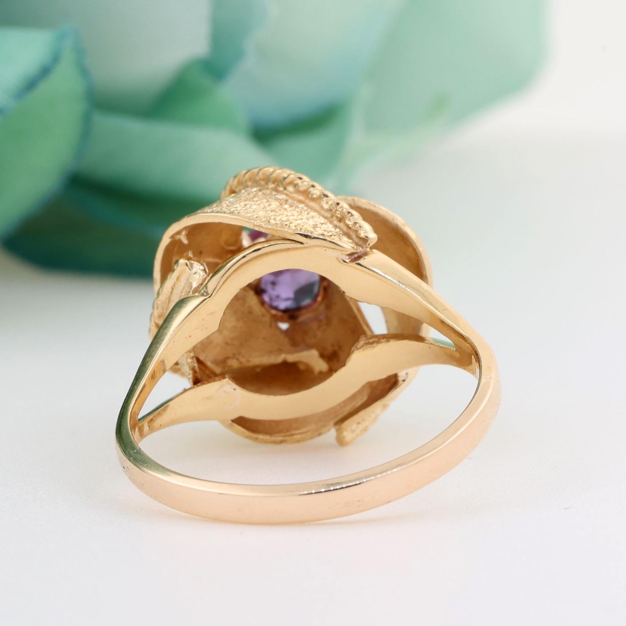 Color Changing Alexandrite Knot Ring 18K Gold 1.55 CT Lab Created Size 9.75