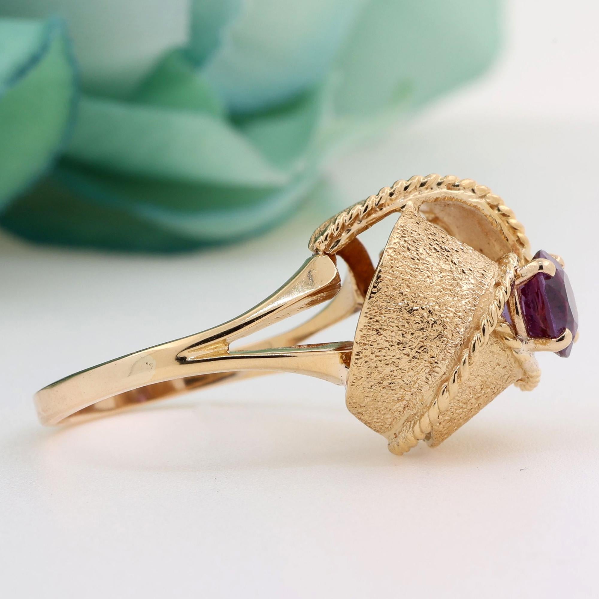 Color Changing Alexandrite Knot Ring 18K Gold 1.55 CT Lab Created Size 9.75