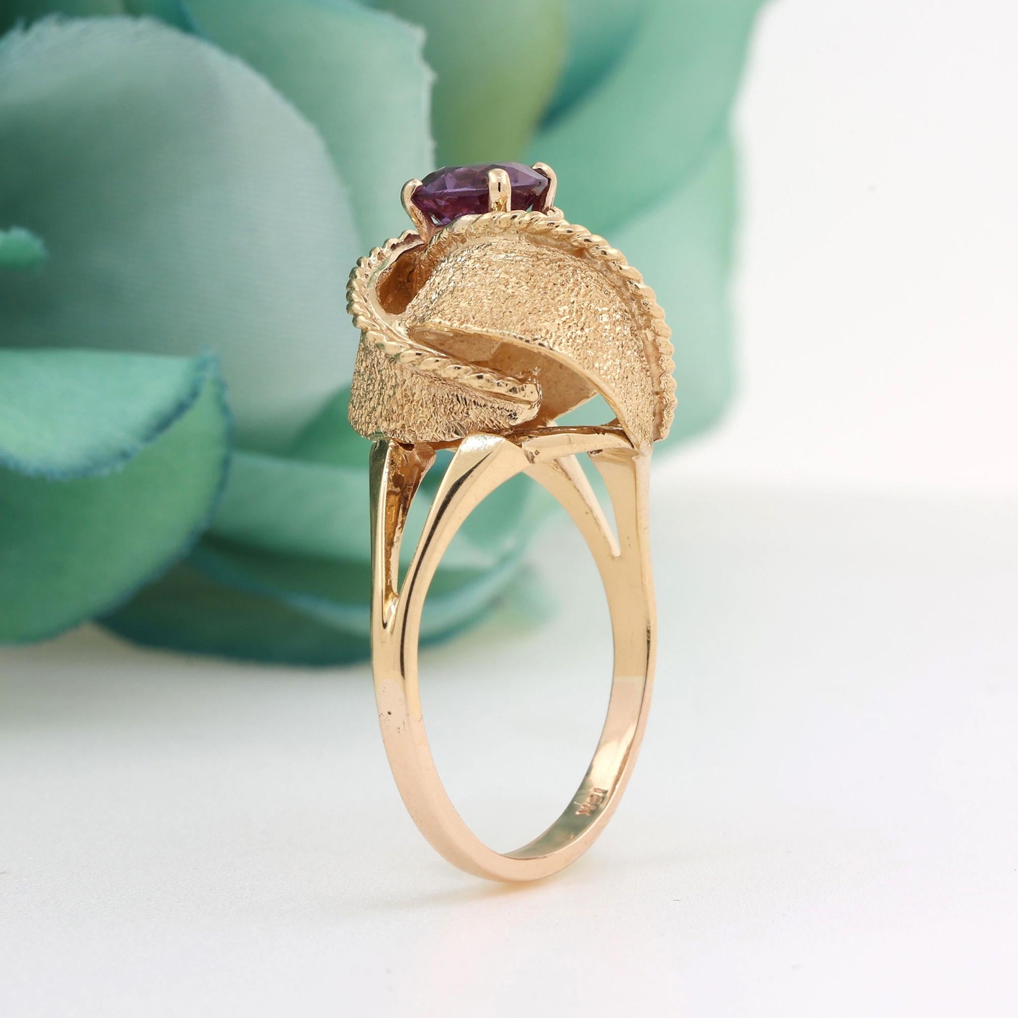 Color Changing Alexandrite Knot Ring 18K Gold 1.55 CT Lab Created Size 9.75