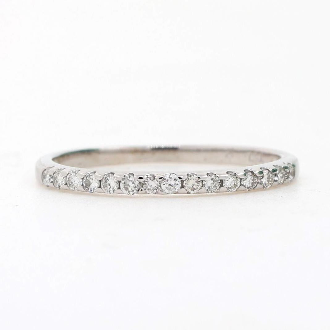 0.30 TW Diamond Half Eternity Band Ring 18K White Gold Round Diamonds Size 7.25