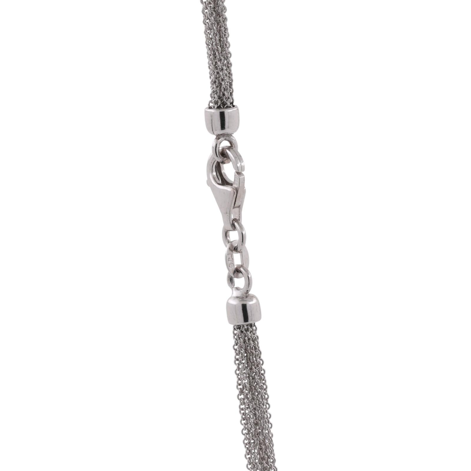 14K White Gold 10-Strand Cable Link Chain Necklace 18" Italy Estate