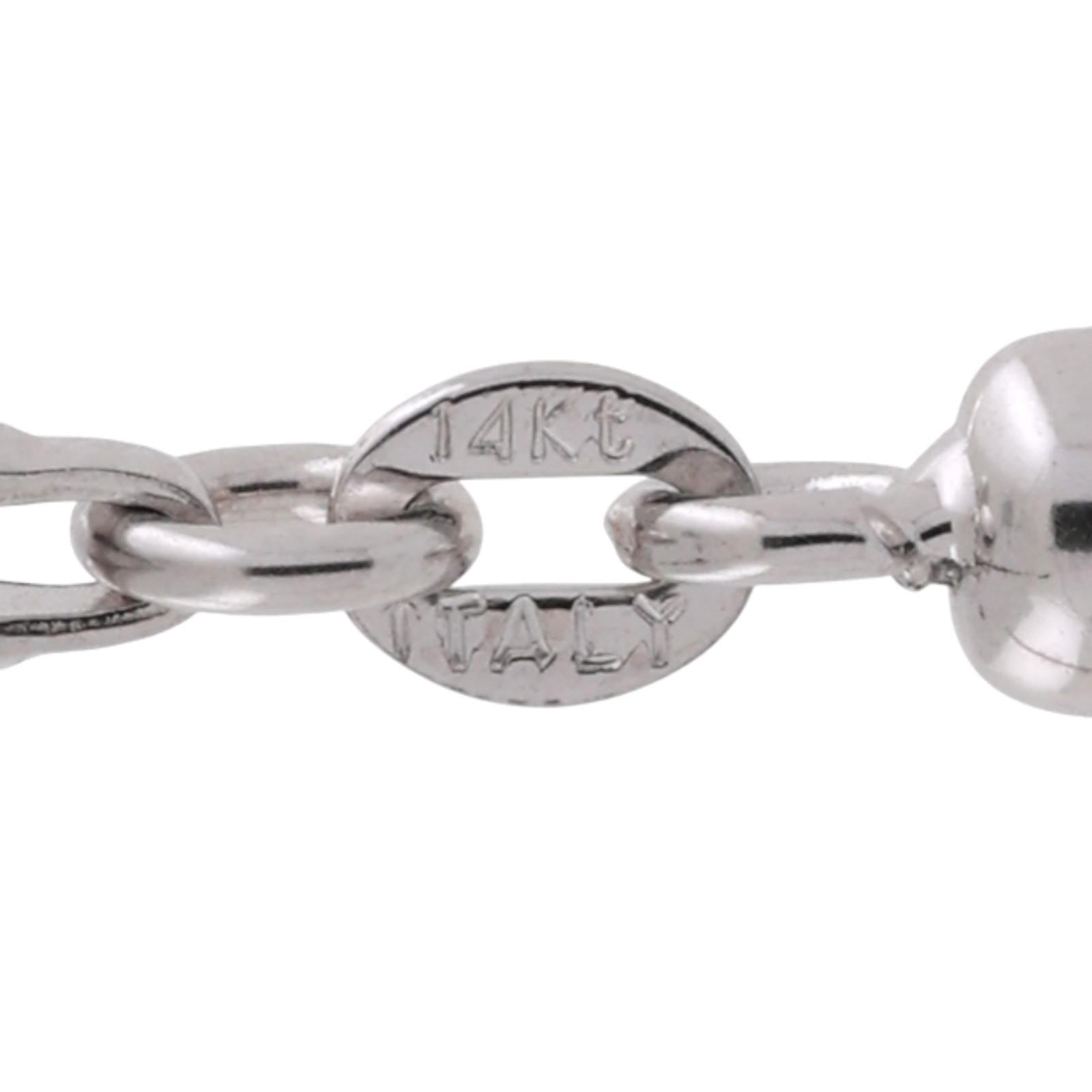 14K White Gold 10-Strand Cable Link Chain Necklace 18" Italy Estate