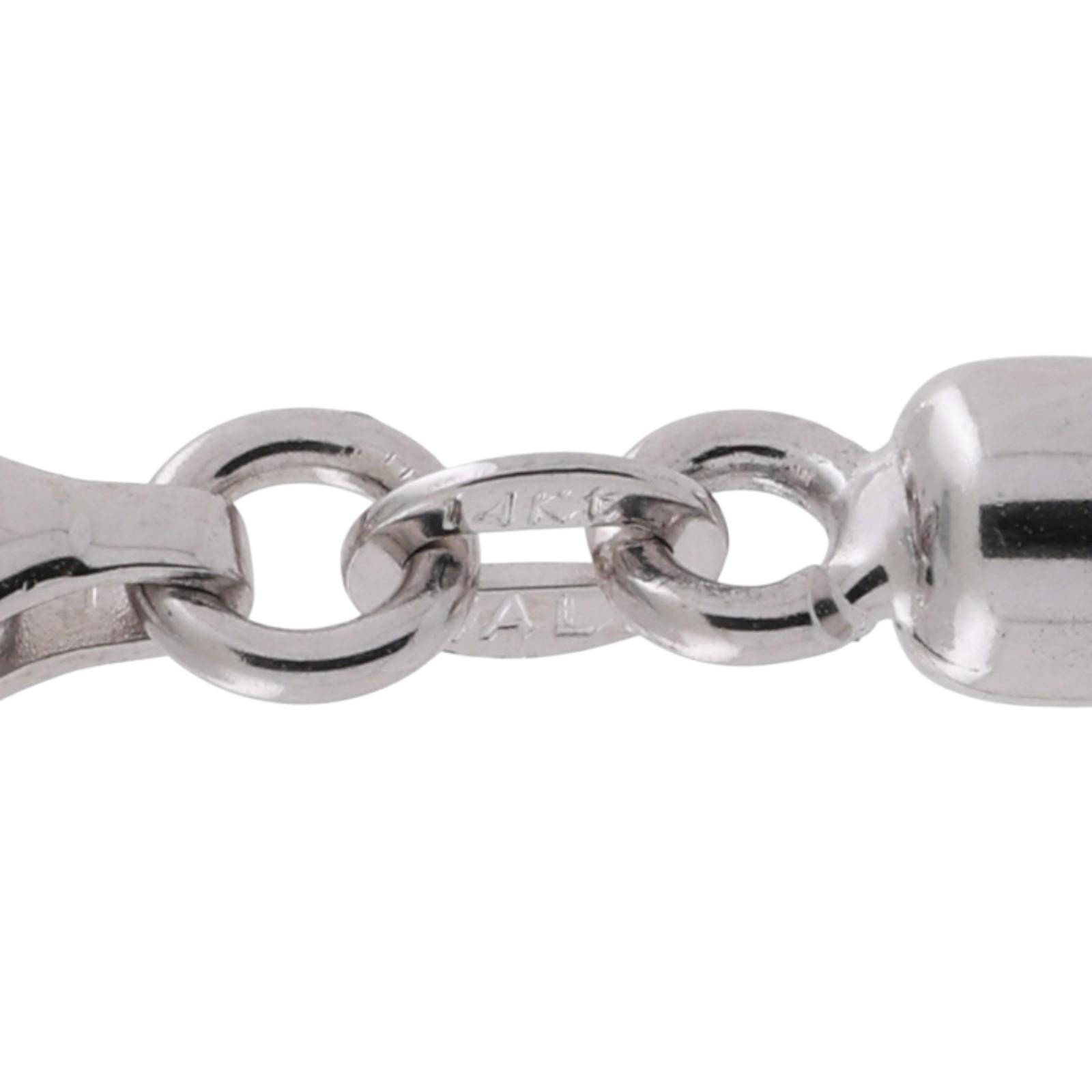 14K White Gold 10-Strand Cable Link Chain Necklace 18" Italy Estate