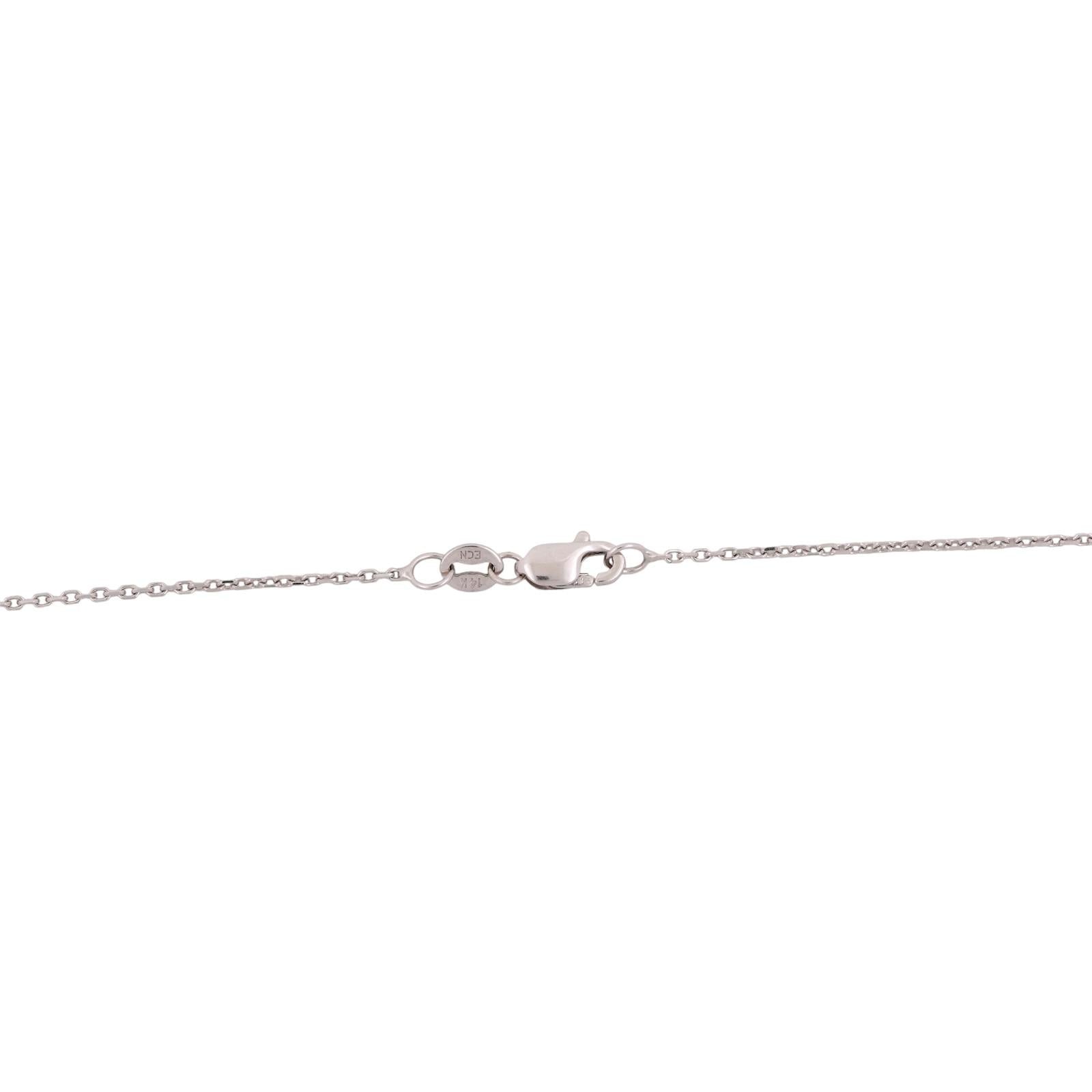 Freshwater Pearl Diamond Pendant Chain Necklace 14K White Gold 16" Vintage