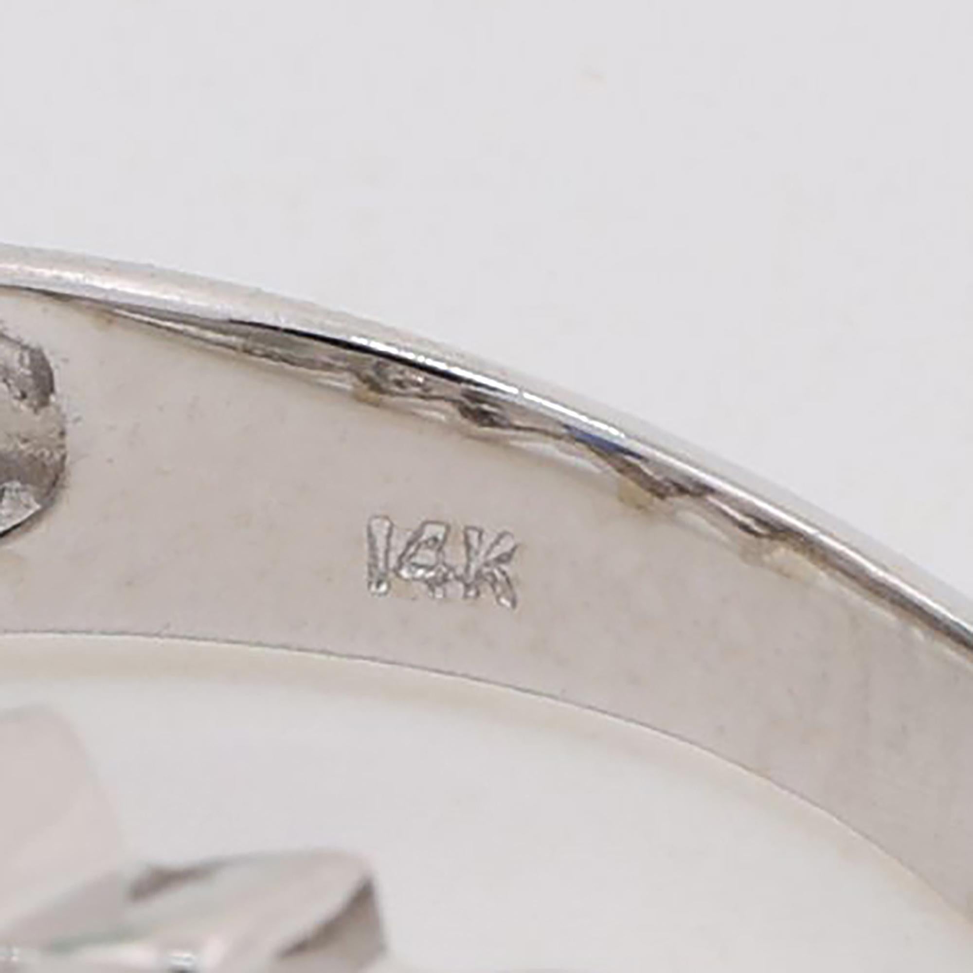 LeVian Oval Blue Sapphire Diamond Cocktail Ring 14K White Gold 1.52 CTW SZ 5.25