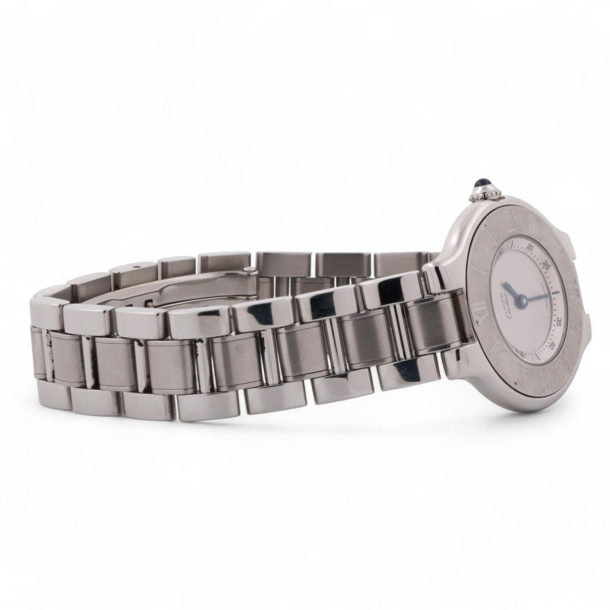 Cartier Must de Cartier 21 Quartz Ladies Wristwatch Stainless Steel 6.5"