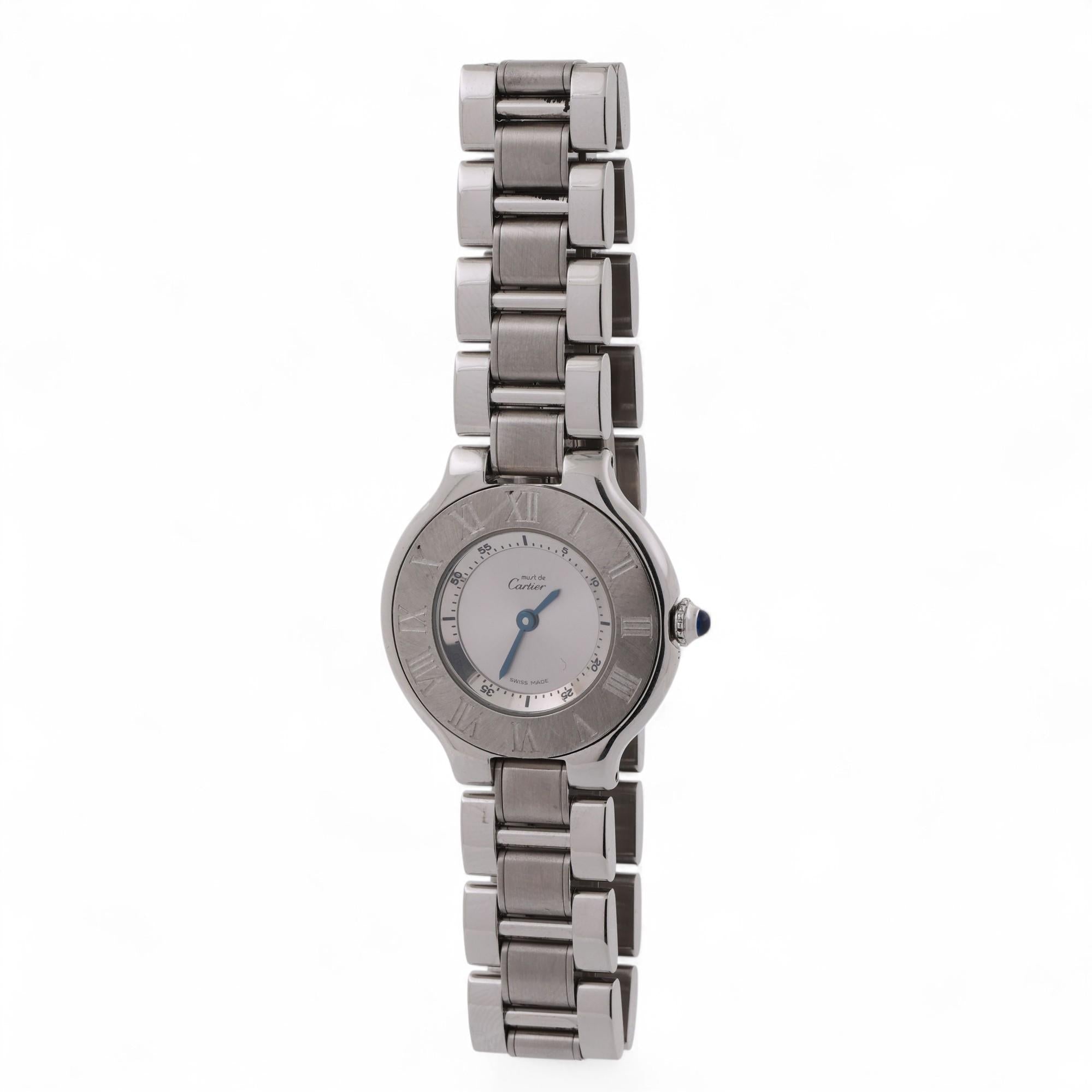 Cartier Must de Cartier 21 Quartz Ladies Wristwatch Stainless Steel 6.5"