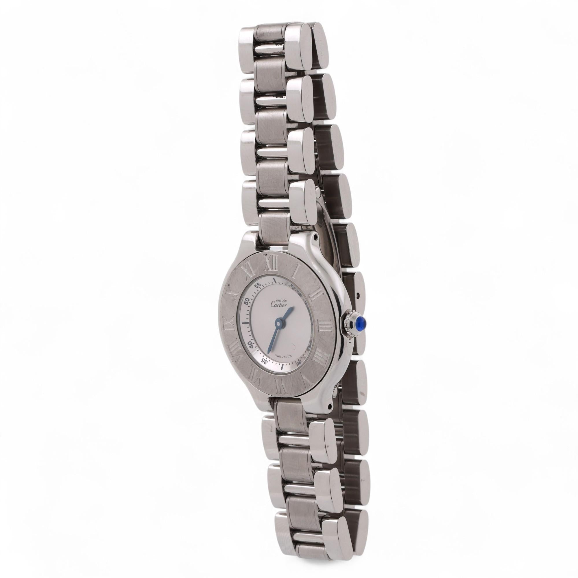Cartier Must de Cartier 21 Quartz Ladies Wristwatch Stainless Steel 6.5"