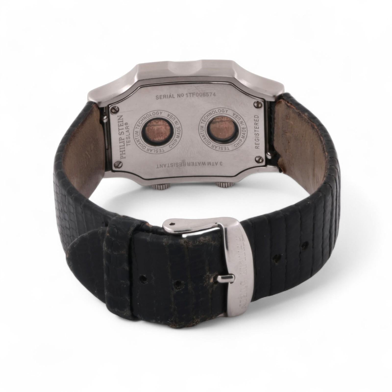 Philip Stein Teslar Dual Time Zone Watch Stainless Steel 0.72 TW Diamonds Estate