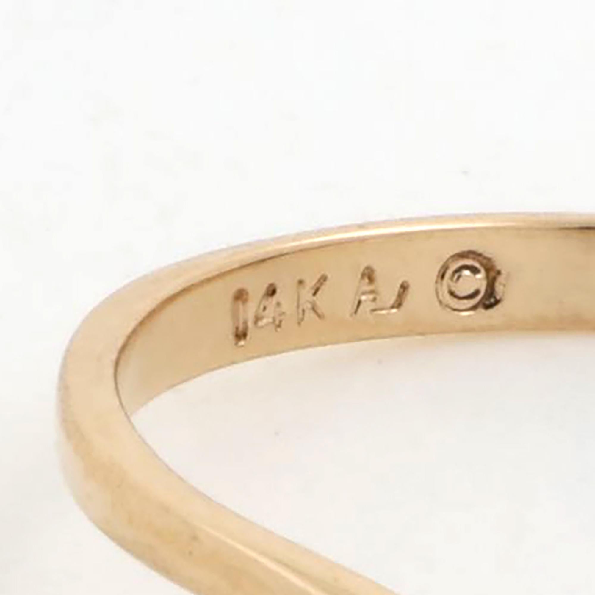 Sun Charm Band Ring 14K Yellow Gold Size 7.75