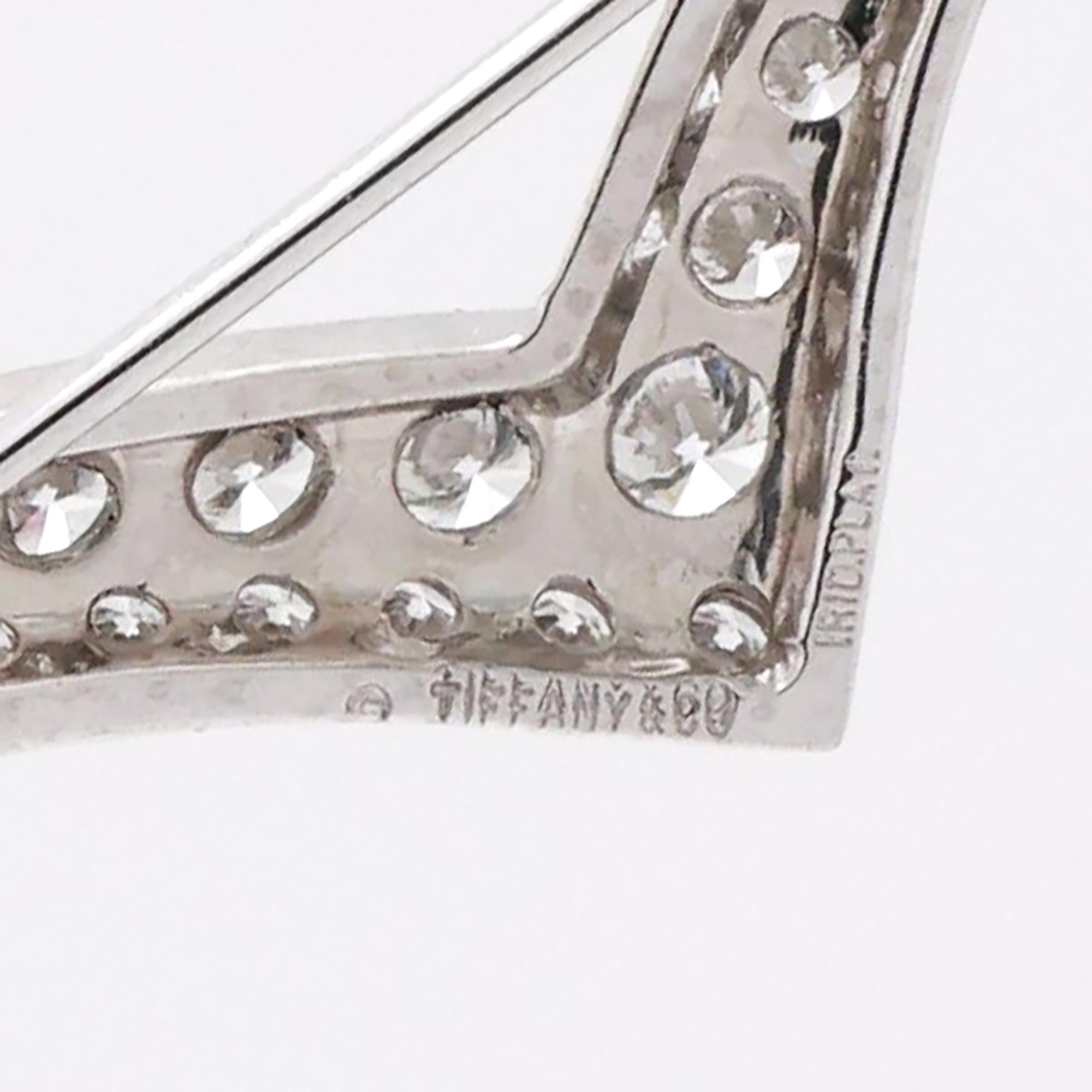 Tiffany & Co. Platinum Diamond Seagull Brooch 1.20 TW 1.60" Vintage