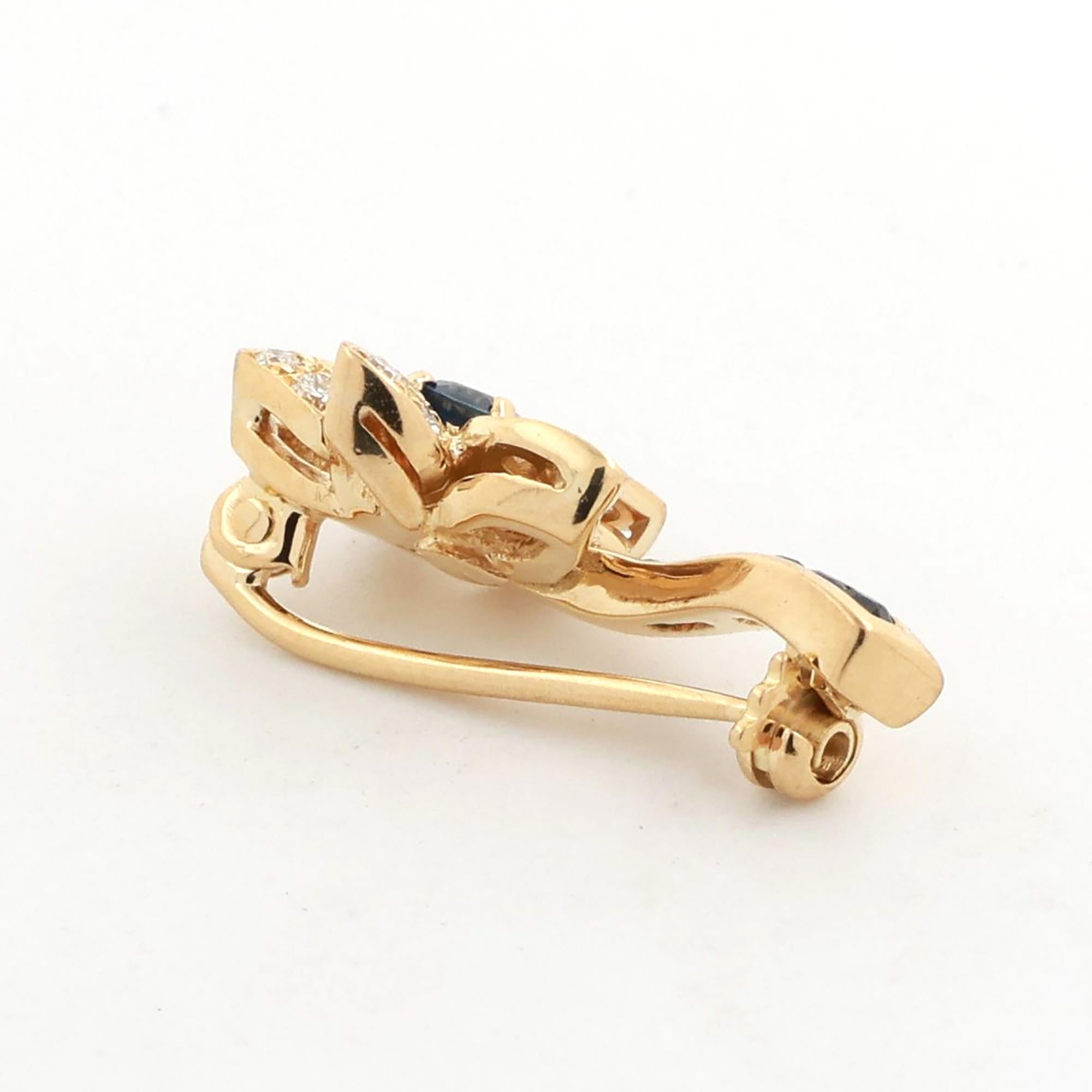 Diamond Flower Pin Brooch 18K Yellow Gold 0.50 CTW 0.85" Ladies Estate