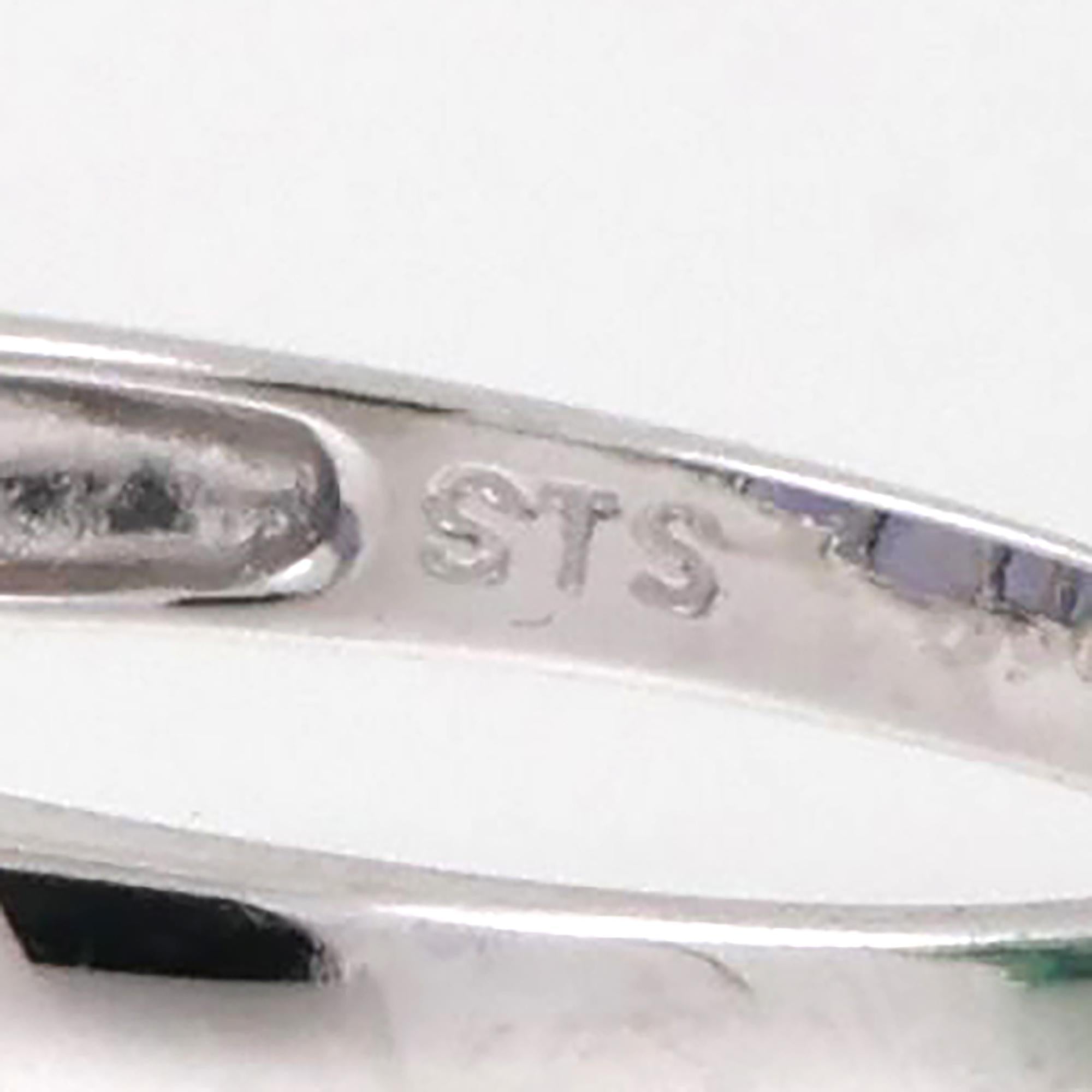 5-Stone Iolite Gemstone Band Ring 10K White Gold 3.14 CTW Emerald Cut Gems SZ 7