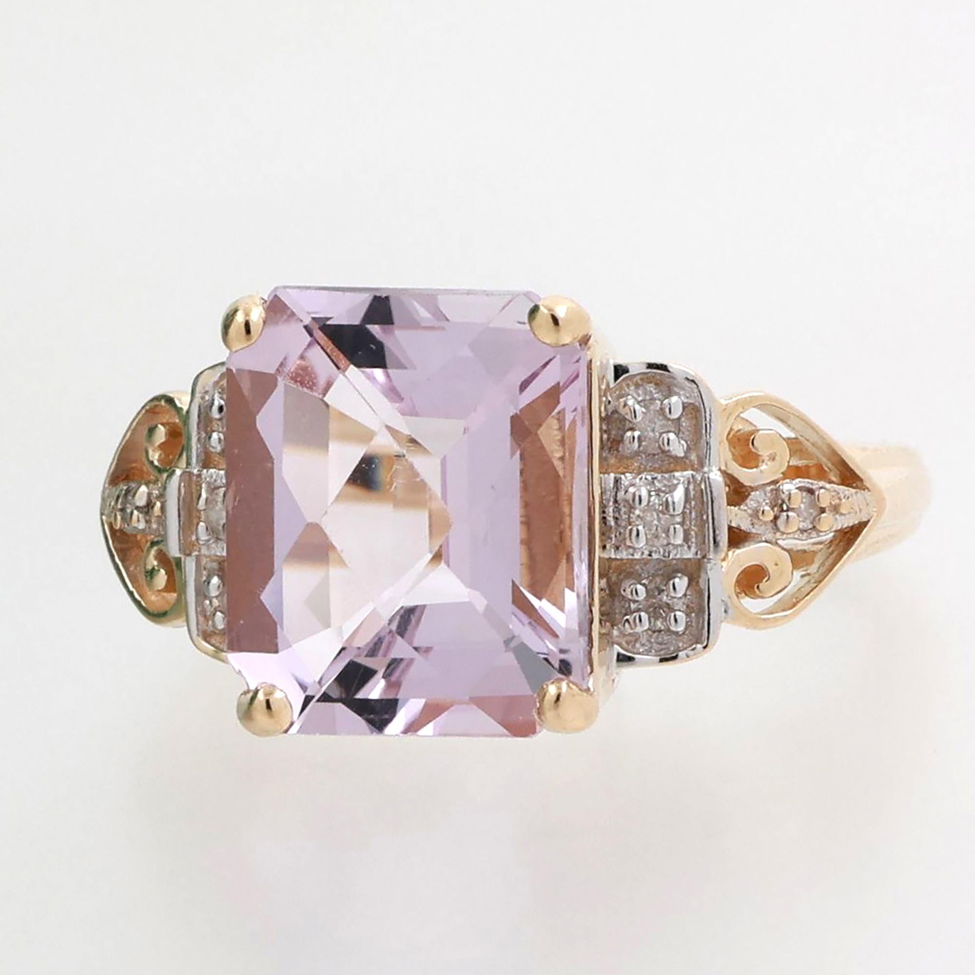 Pink Sapphire Diamond Accent Cocktail Ring 14K Gold 9.17 CTW Heart Motif SZ 7.25