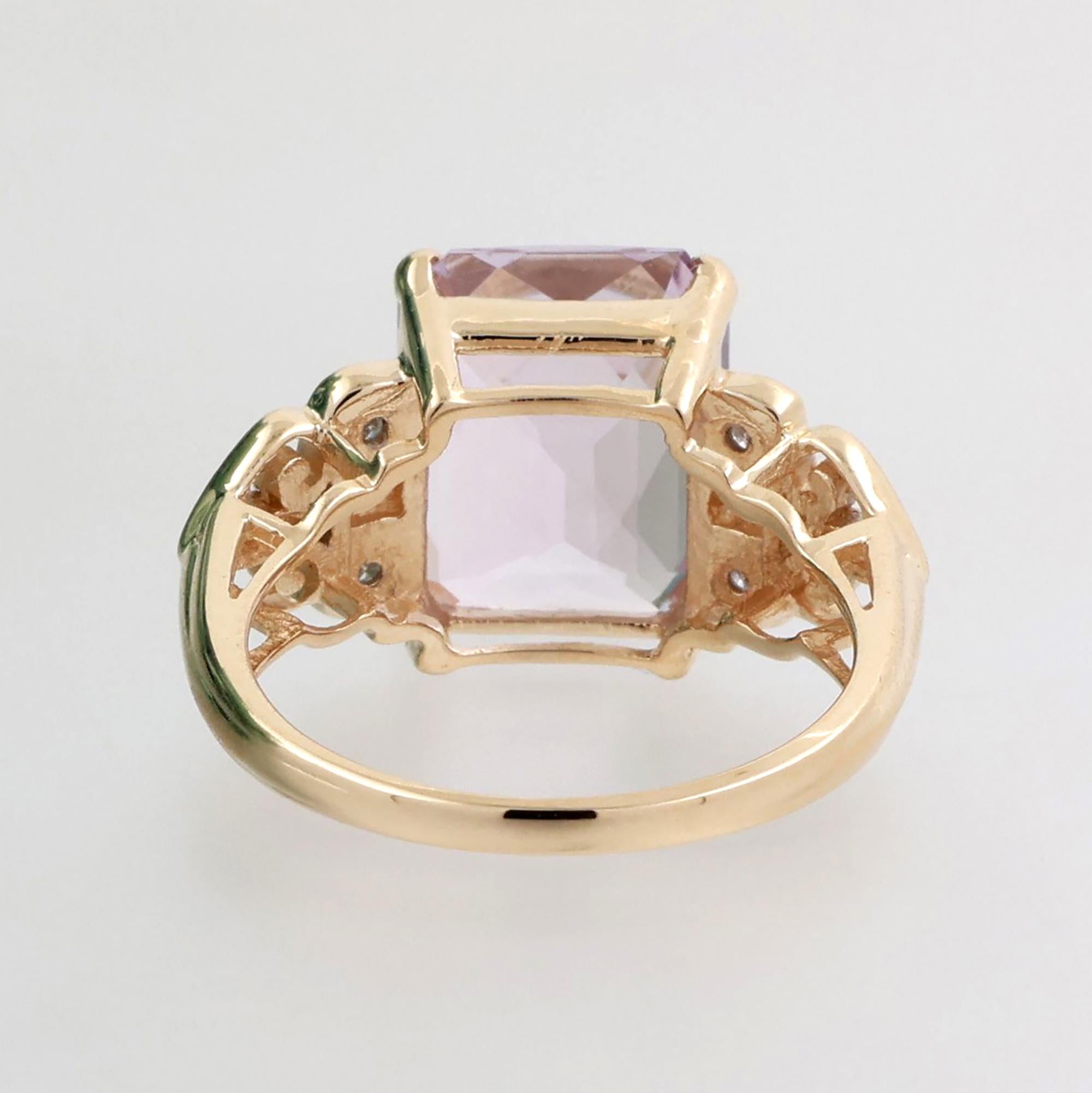 Pink Sapphire Diamond Accent Cocktail Ring 14K Gold 9.17 CTW Heart Motif SZ 7.25