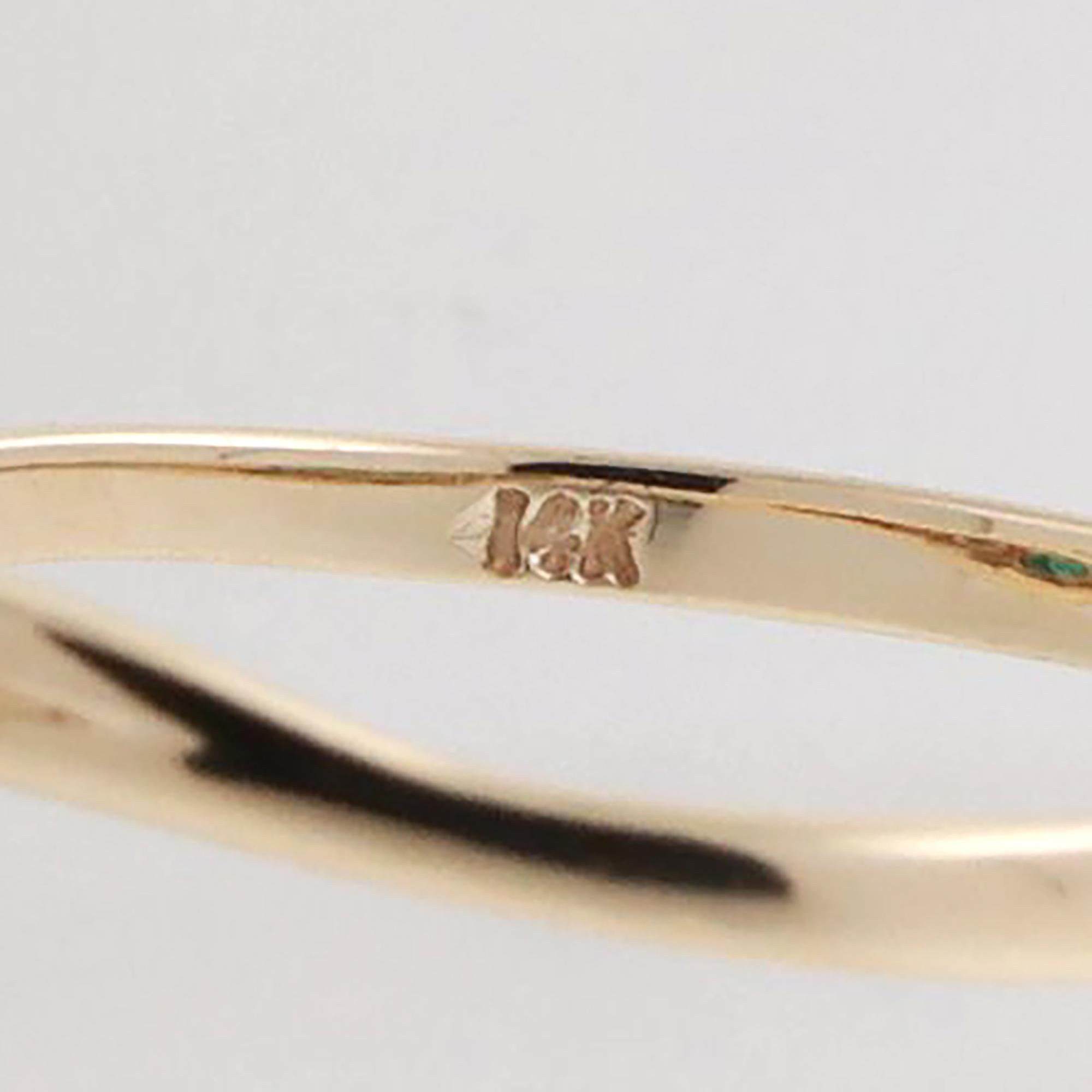 Solitaire Emerald Diamond Swirl Ring 14K Yellow Gold 0.19 CTW Size 7.75 Estate