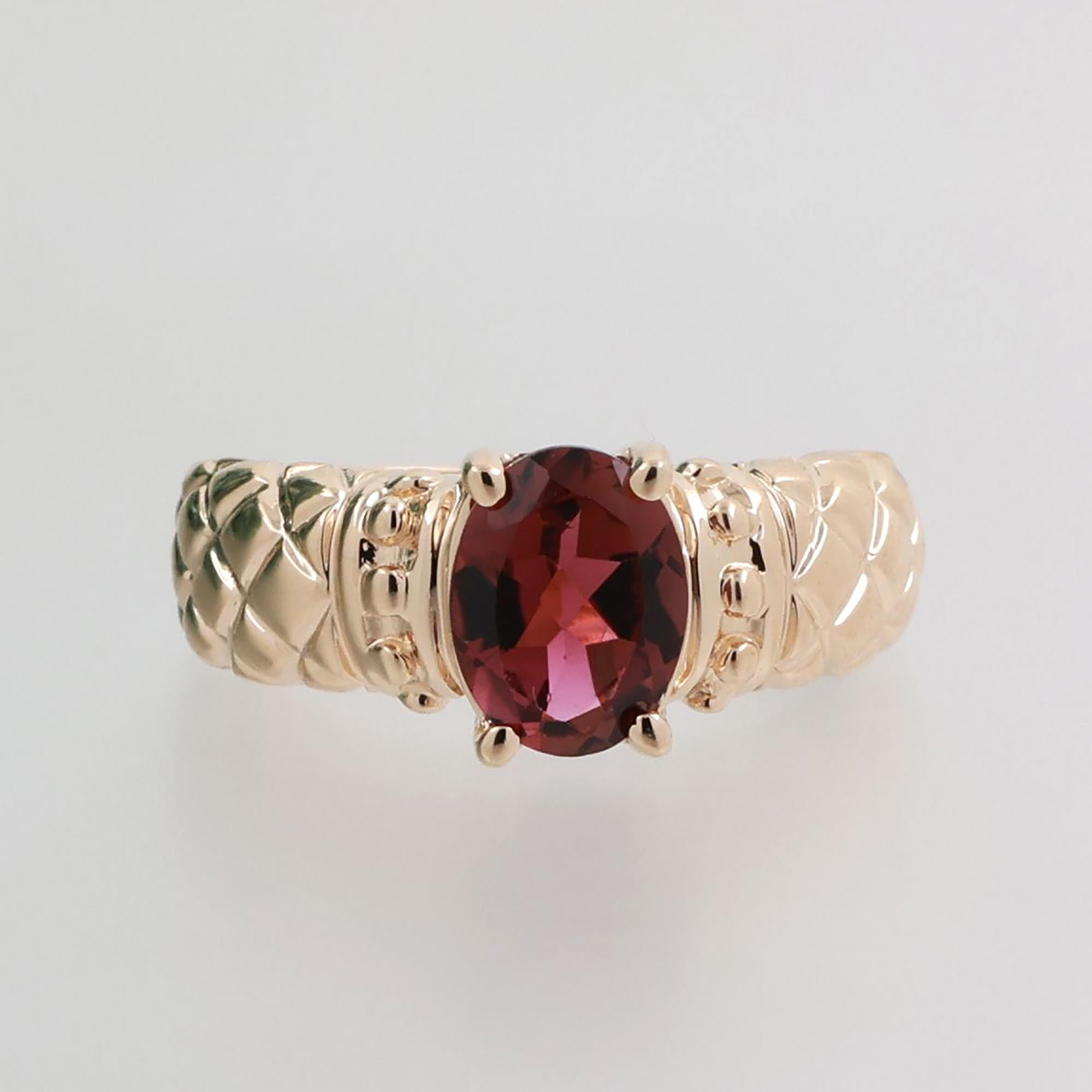 1.30 CT Pink Tourmaline Solitaire Ring 14K Yellow Gold Size 5.25 Ladies Estate