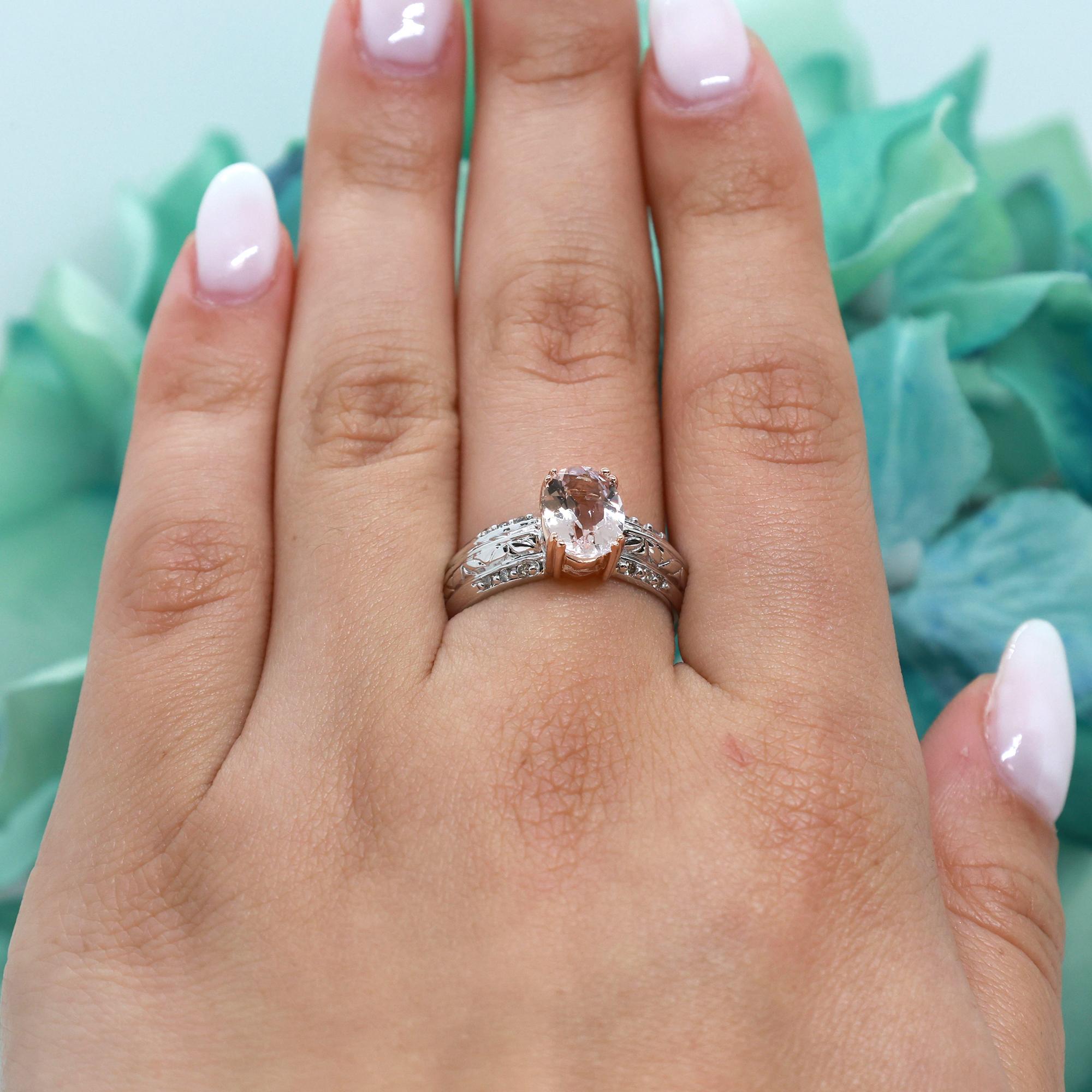 Pink Sapphire Diamond Accent Cocktail Ring 14K Gold 2.56 CTW Size 9.25 Ladies