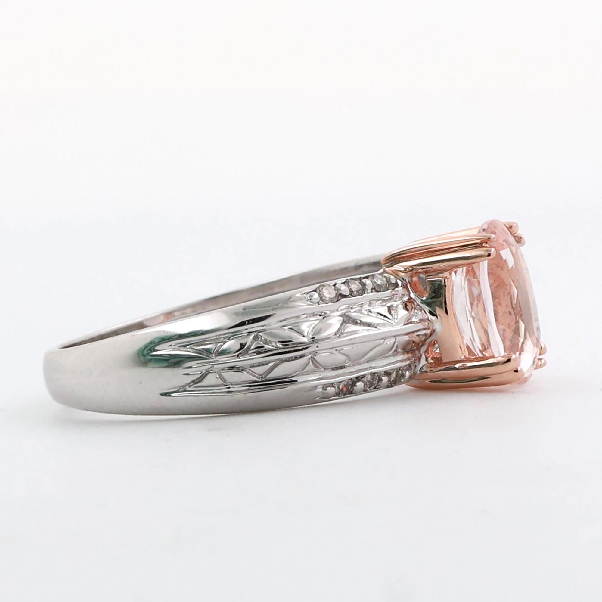 Pink Sapphire Diamond Accent Cocktail Ring 14K Gold 2.56 CTW Size 9.25 Ladies