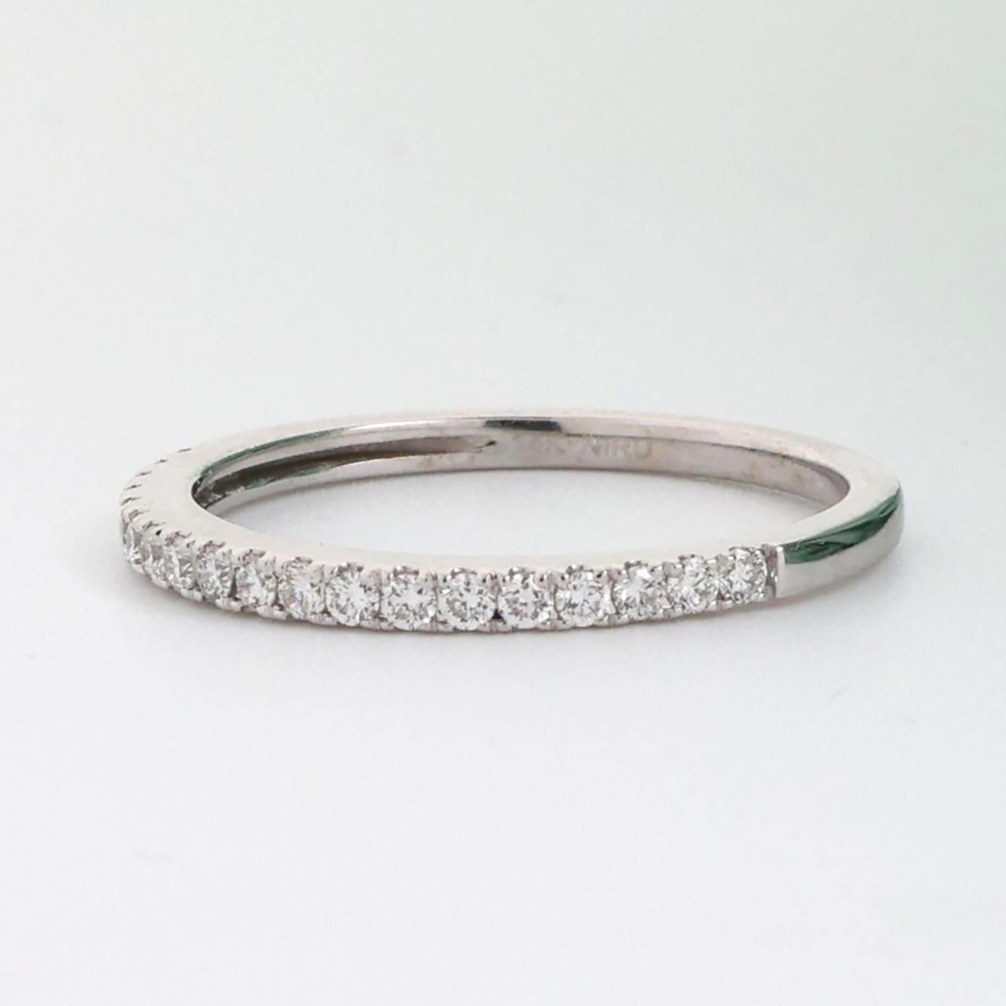 Round Diamond Half Eternity Band Ring 14K White Gold 0.35 TW Anniversary Size 7