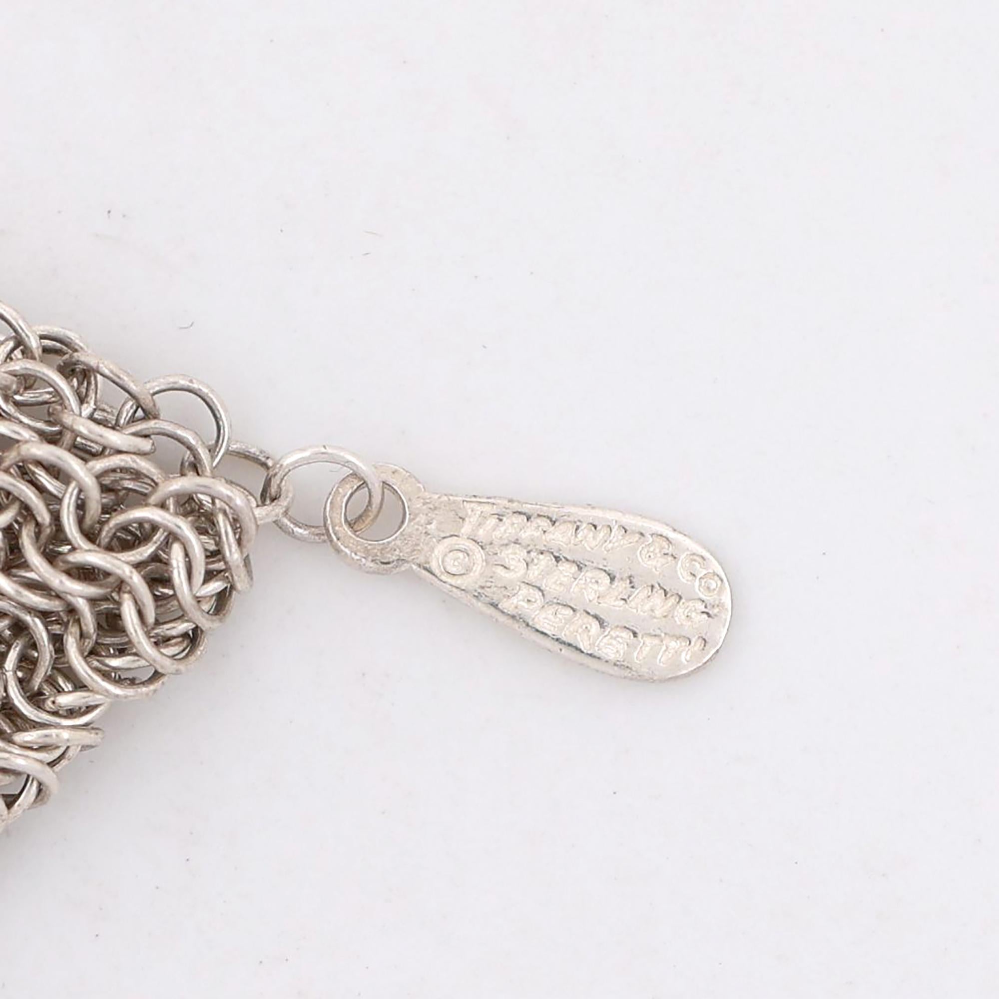 Tiffany & Co. Elsa Peretti Sterling Silver Mesh Scarf Chain Necklace 48" Vintage